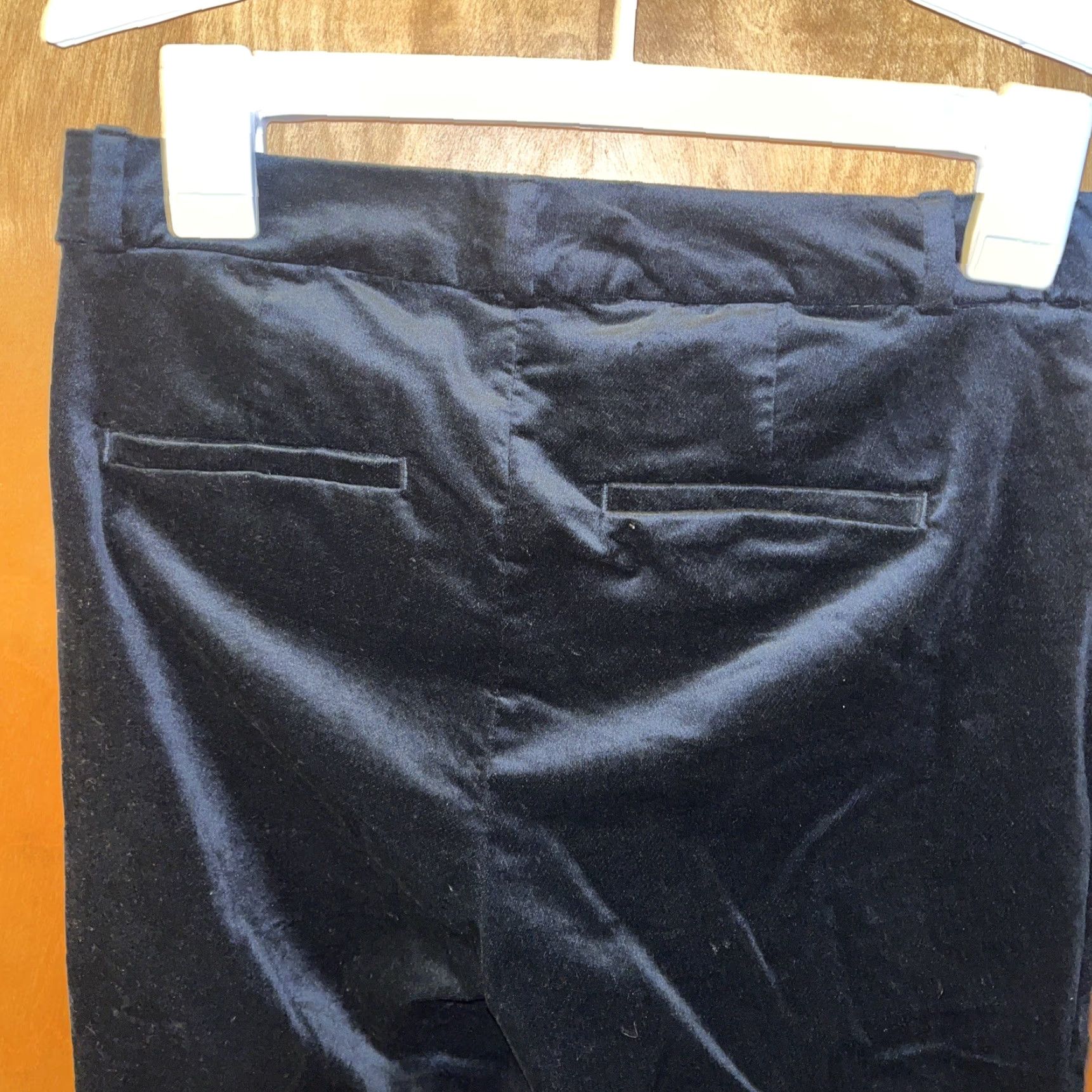 Banana Republic Banana Republic Sloan Slim Ankle Pants 0 Black Stretch Velvet Tapered Dress Pants Womens Size 25" / US 0 / IT 36 - 5 Thumbnail