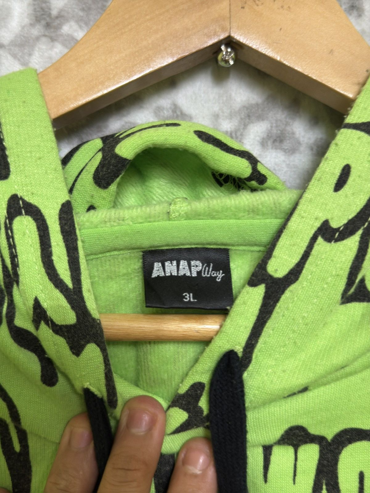 Japanese Brand ANAP WAY Hoodie Green full Graphic Sweatshirt Logo Sweater Size US L / EU 52-54 / 3 - 6 Thumbnail