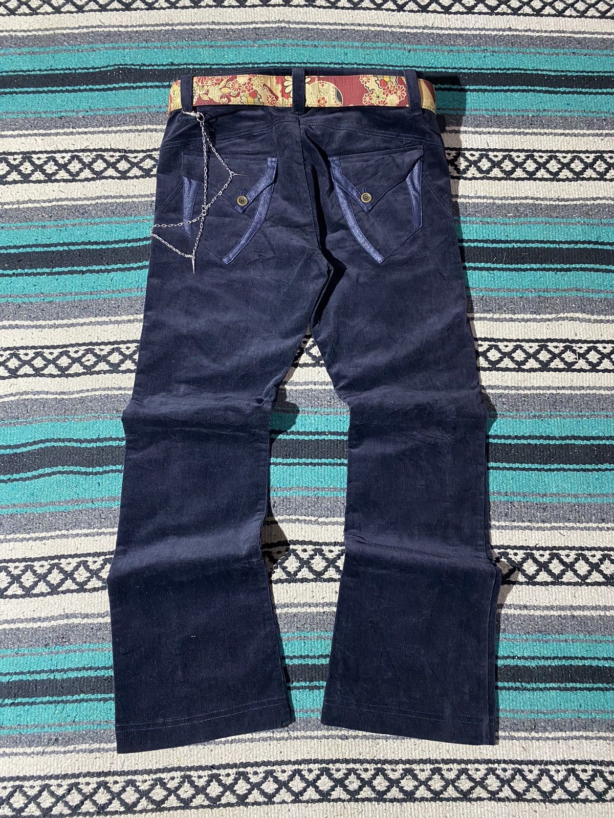 If Six Was Nine × Japanese Brand × Le Grande Bleu (L.G.B.) 2000s - Re-mix Flared Corduroy Pants Size US 28 / EU 44 - 5 Thumbnail