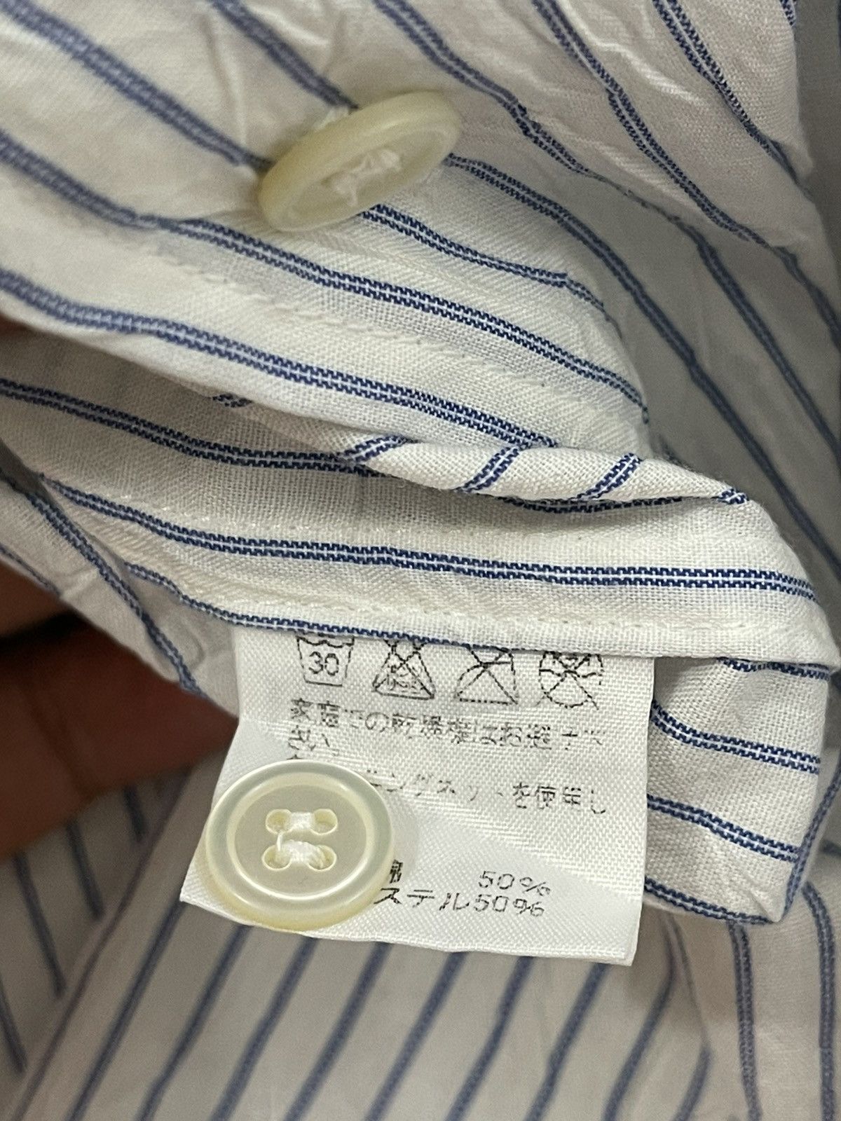 Issey Miyake Issey Miyake Men Stripe Shirts Size US L / EU 52-54 / 3 - 3 Thumbnail