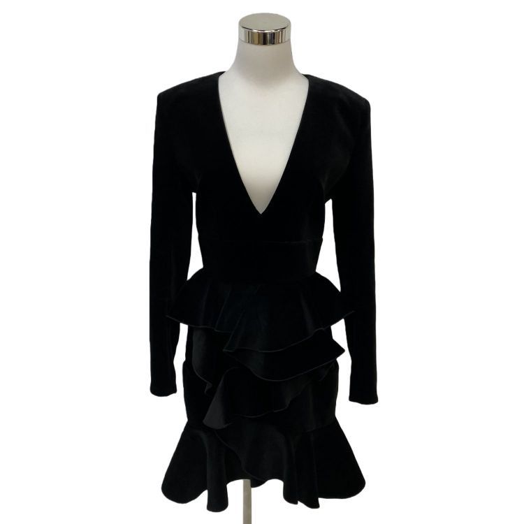 Balmain Balmain Velvet Tiered Dress Size 38 Size S / US 4 / IT 40 - 1 Thumbnail