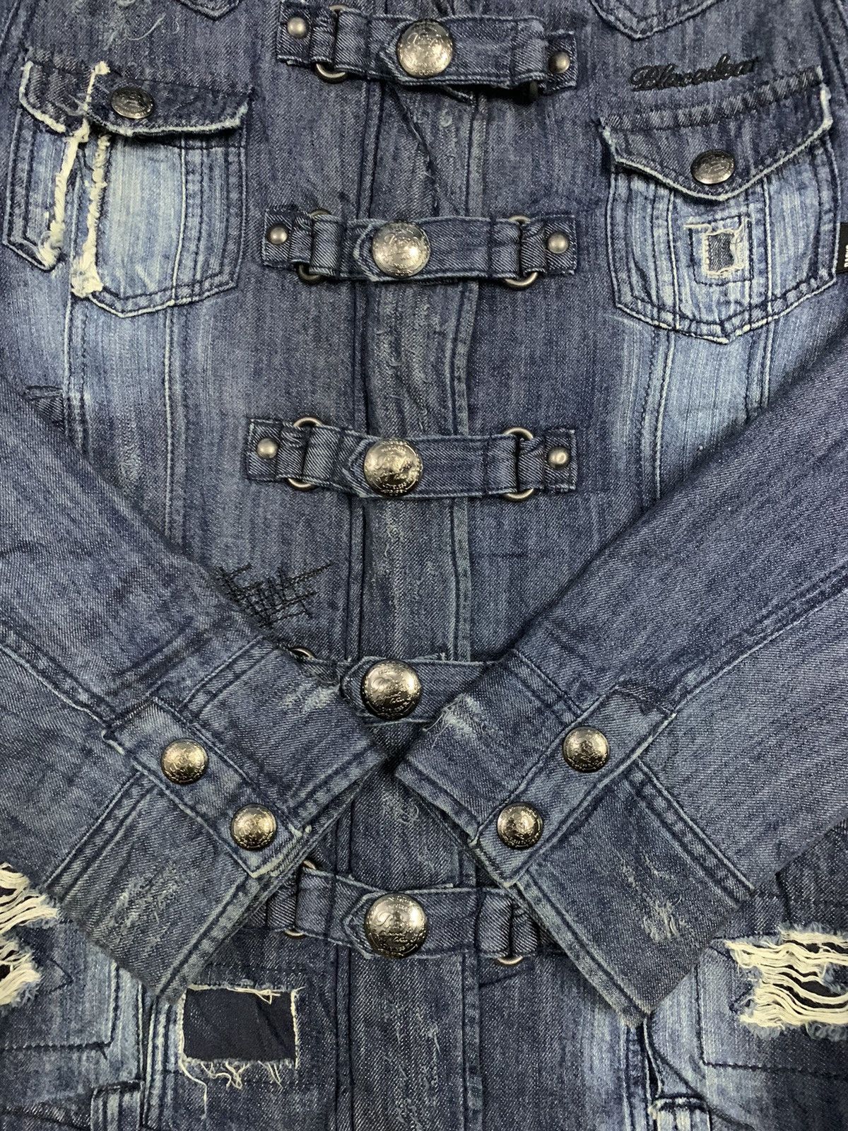 If Six Was Nine Japanese BACKS Faded Buckle Distressed Punk Denim Jacket Size US S / EU 44-46 / 1 - 15 Thumbnail