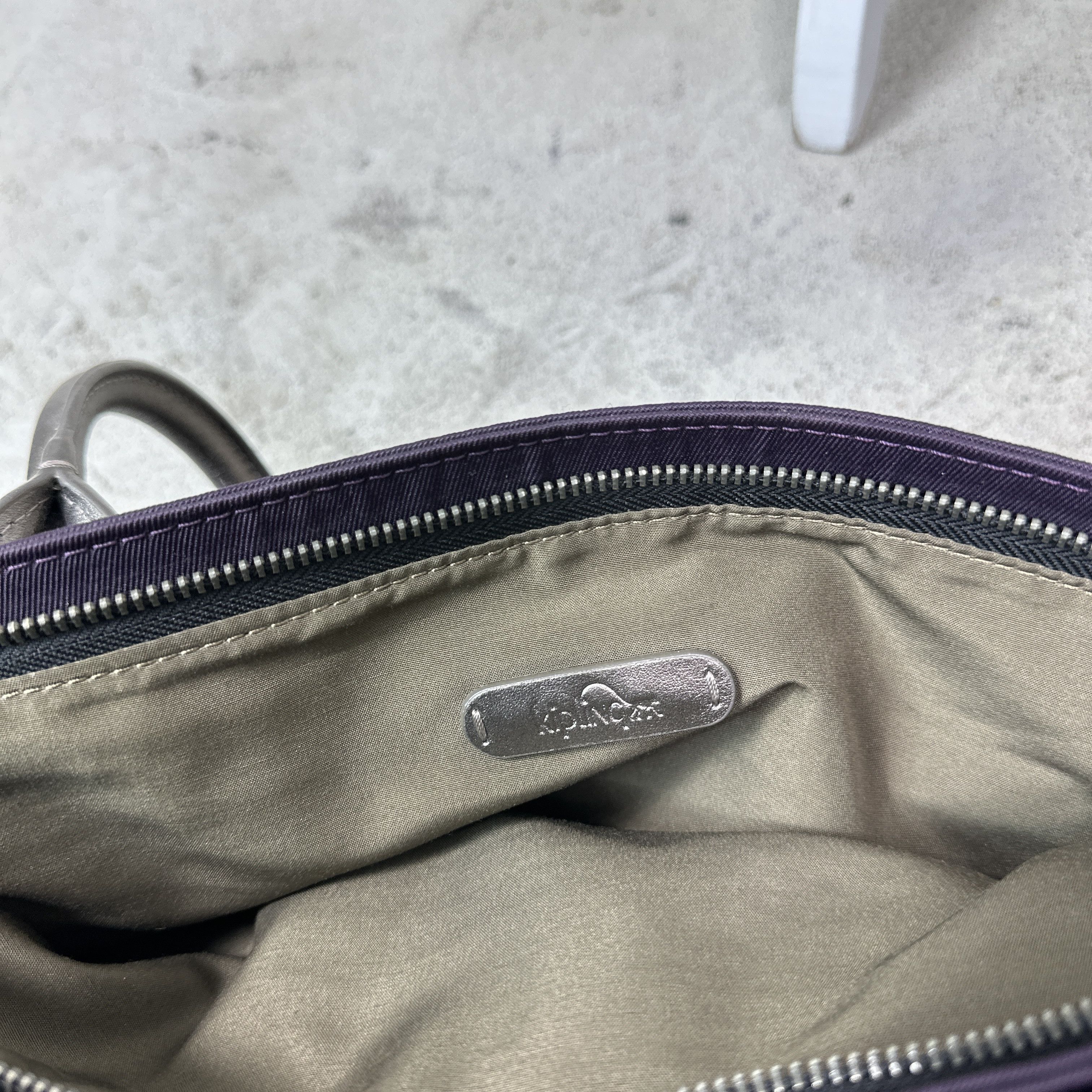 Vintage Vintage Grunge Nylon Kipling Shoulder Purple Plum Bag Y2K Size ONE SIZE - 7 Thumbnail