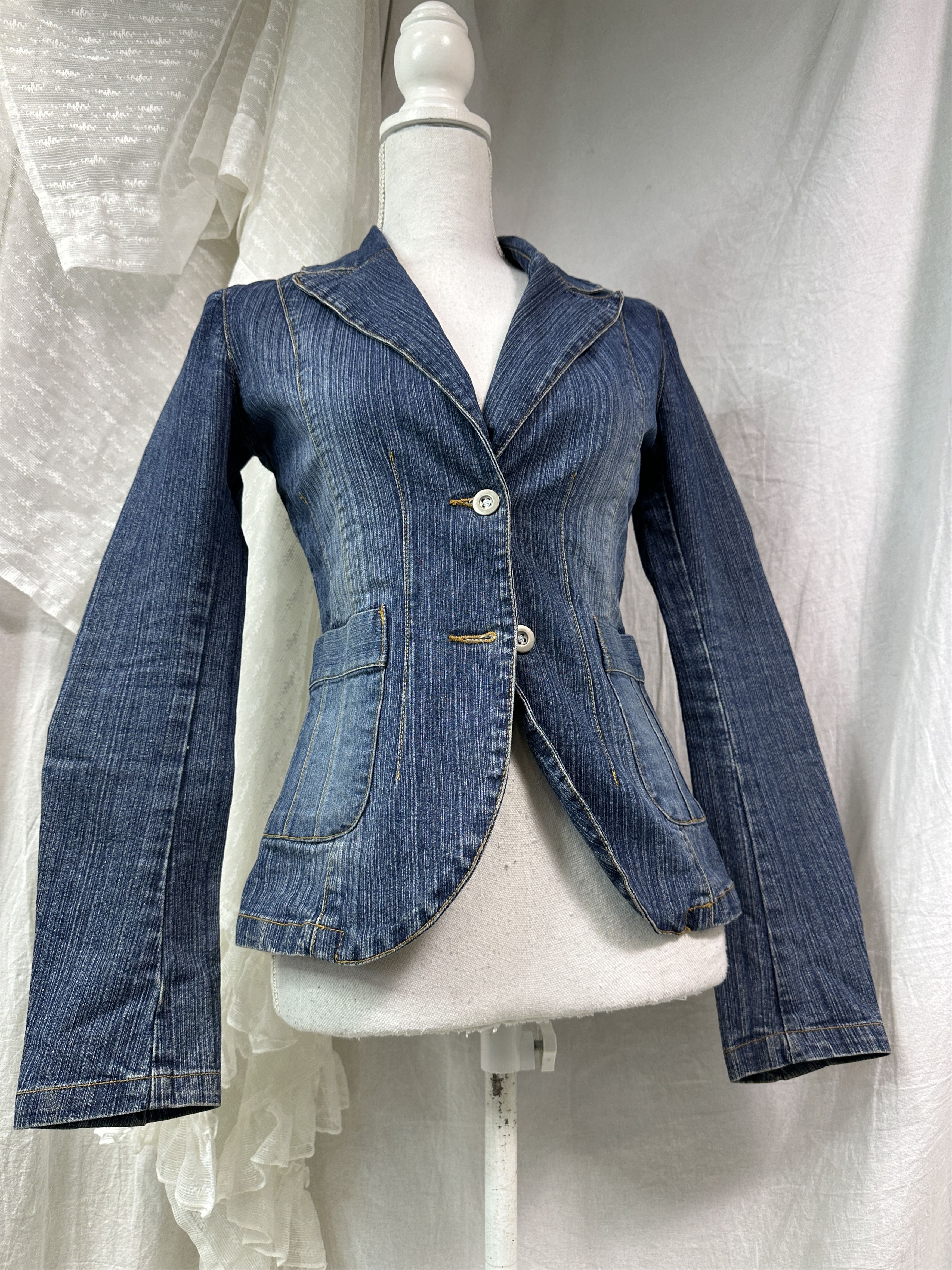 Vintage Vintage Denim Streetwear Fitted Jeans Blazer/Jacket Y2K Size XS / US 0-2 / IT 36-38 - 1 Thumbnail