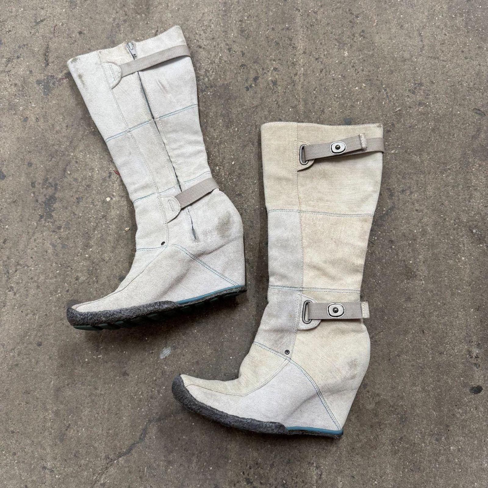 Diesel Rare Vintage Diesel Y2K Suede Wedge Boots Archival Grunge Size US 7 / IT 37 - 7 Thumbnail