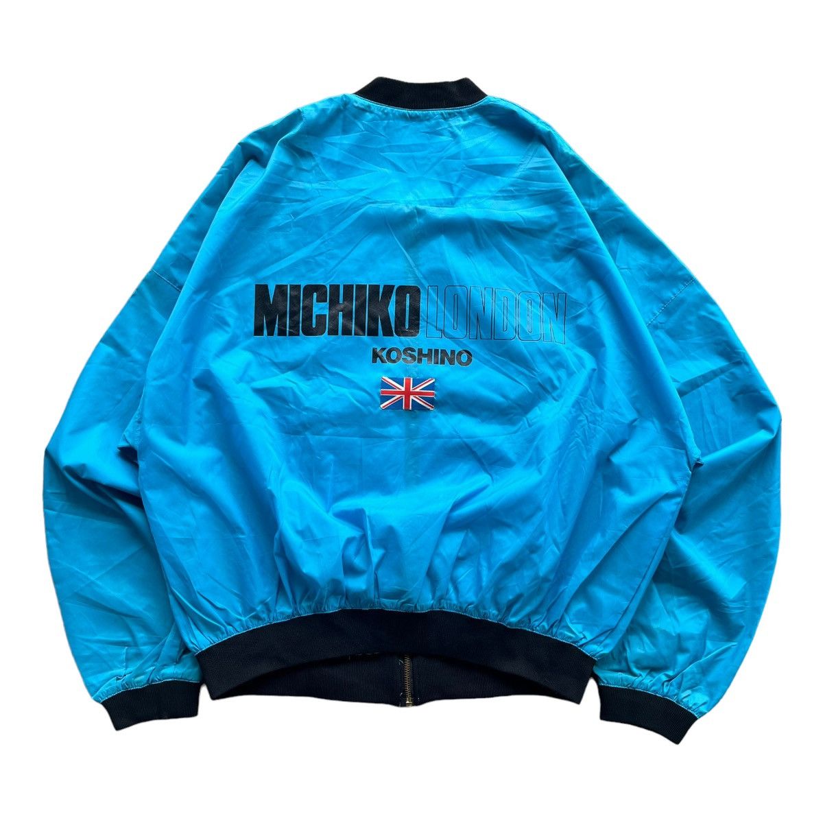 image of Michiko Koshino London Bomber Flught Jacket in Blue, Men's (Size Large)