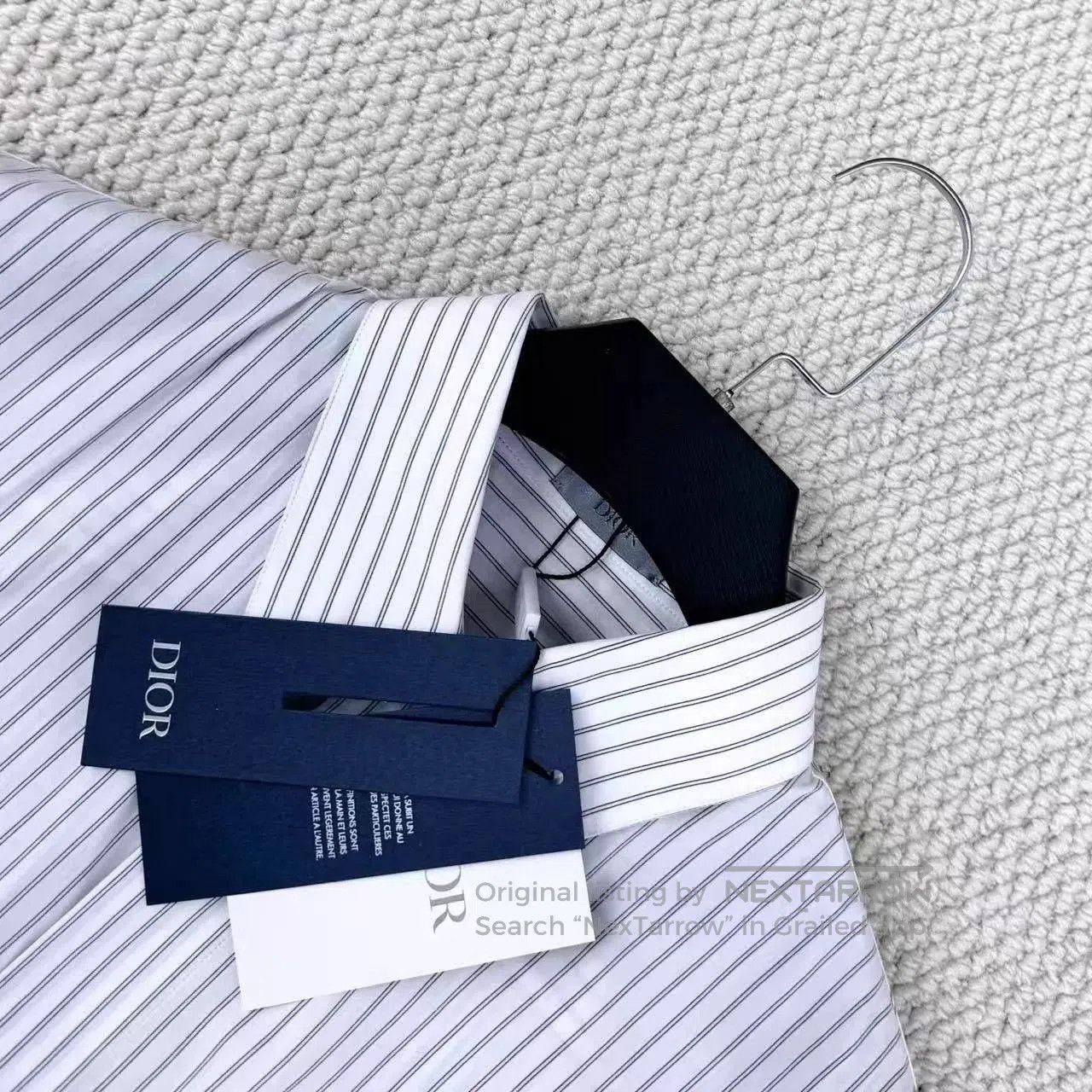 Dior Blue Striped Button-Up Shirt with Heart Patch. Size US M / EU 48-50 / 2 - 3 Thumbnail