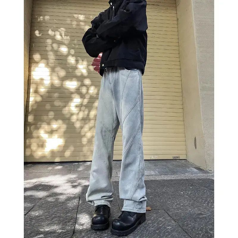 Japanese Brand Retro loose straight leg spliced jeans Size US 32 / EU 48 - 3 Thumbnail