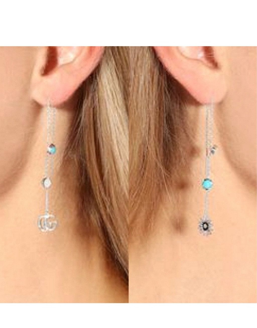 Gucci Gucci Interlocking G Flower Pearl Drop Earrings Women Silver Size ONE SIZE - 9 Thumbnail