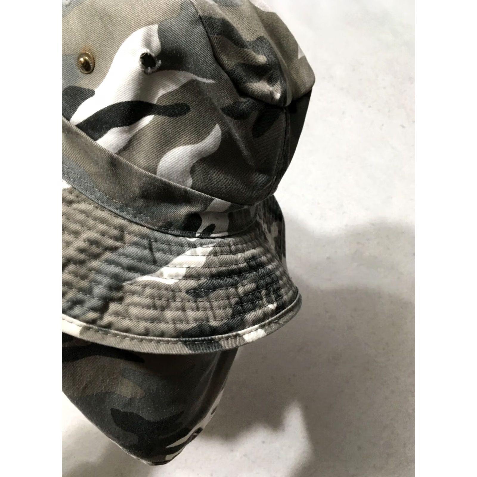 Vintage Desert Camo Bucket Hat Cap Men's Fishing Outdoors Neck Flap 65/35 Size ONE SIZE - 6 Thumbnail