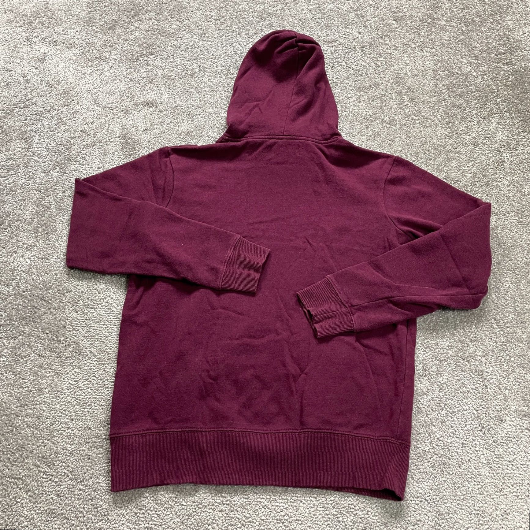 Cotton On Cotton On Pullover Hoodie Sweatshirt Unisex XS Maroon Fleece Drawstring Casual Hooded Pockets All Seasons Lightweight Breathable Zip Logo Size XS / US 0-2 / IT 36-38 - 2 Thumbnail