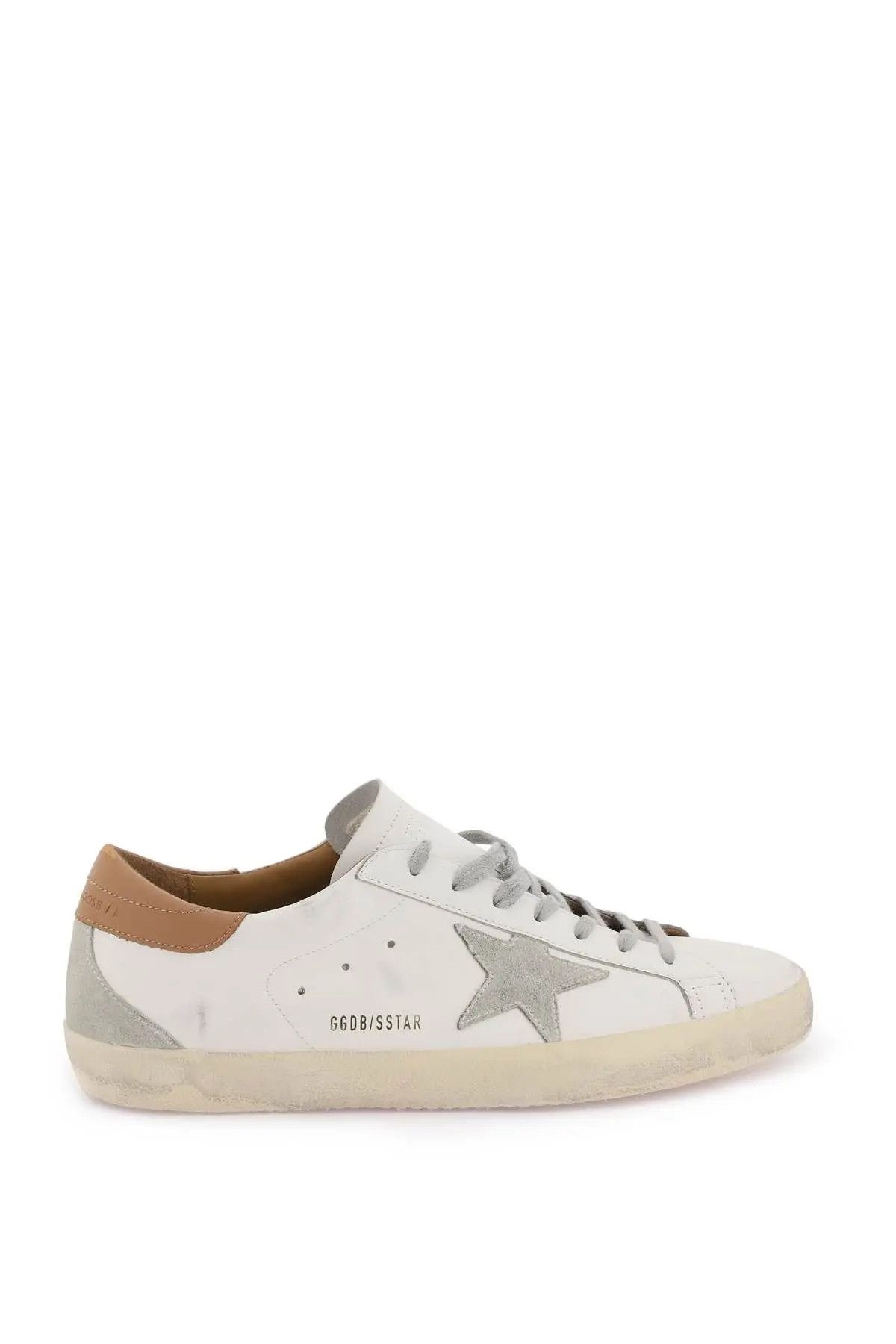 image of Golden Goose O1S22I1N0324 Super-Star Sneakers In White/ Brown in White/Brown, Men's (Size 11)