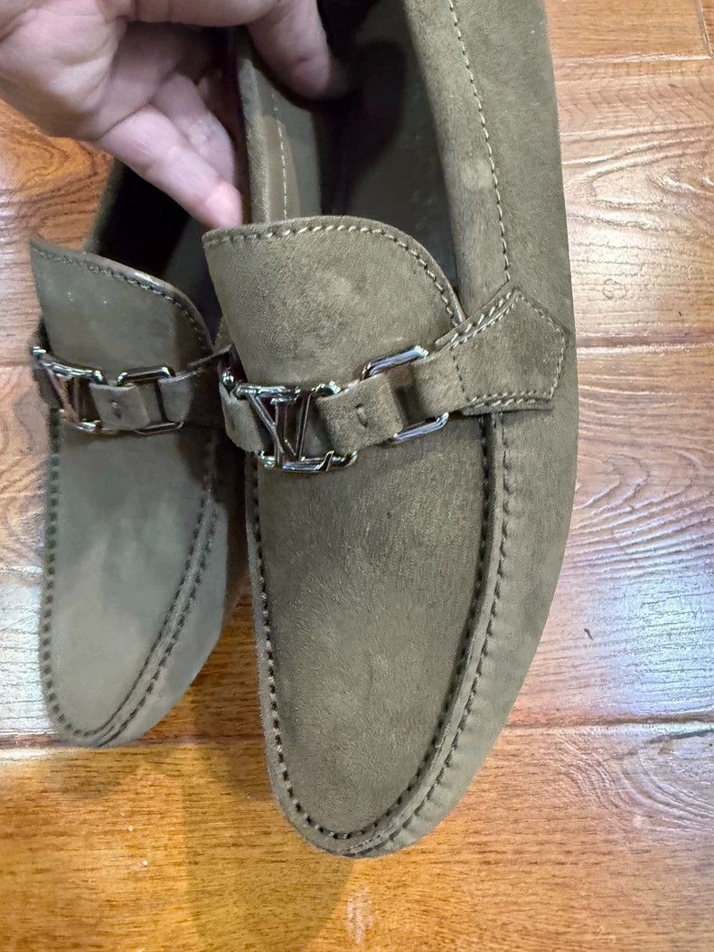 Louis Vuitton Louis Vuitton Olive Suede Slip -2505 Size US 9 / EU 42 - 3 Thumbnail