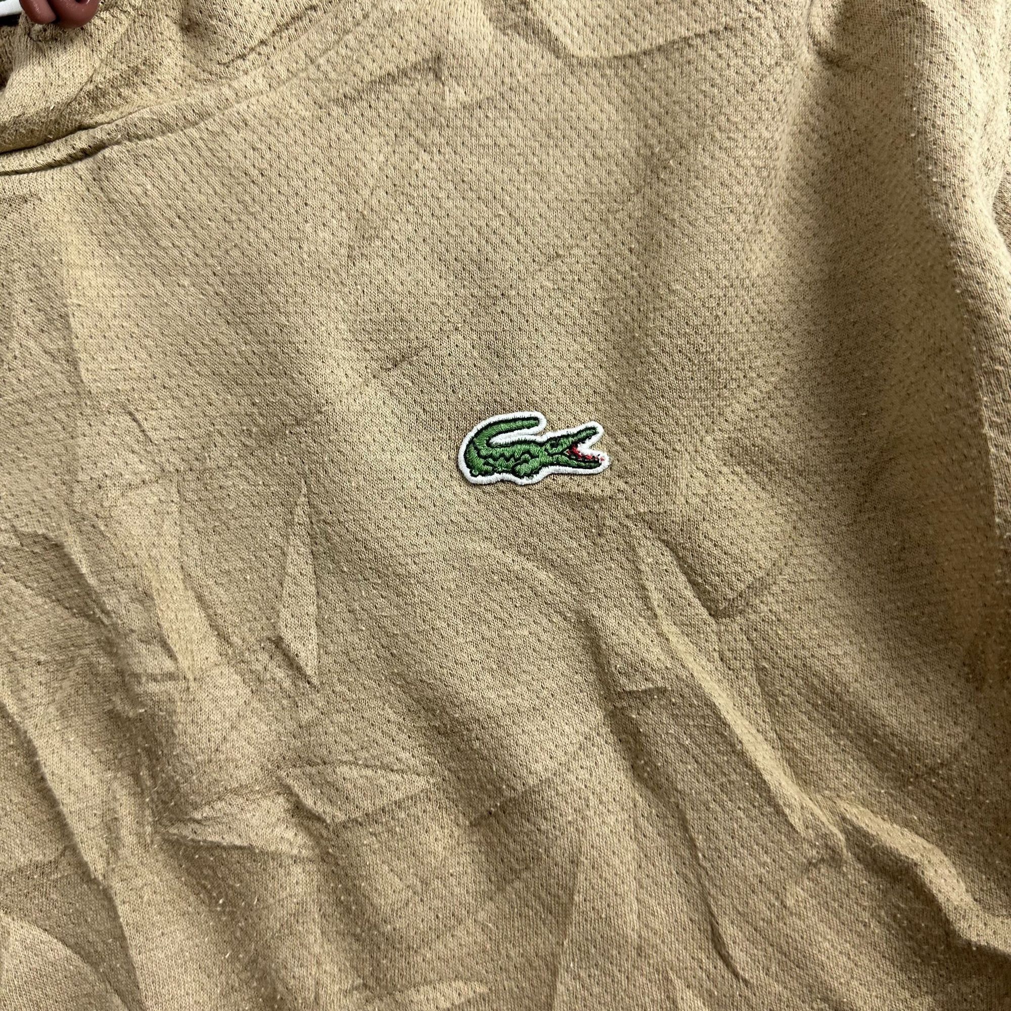 Lacoste Vintage 90s Lacoste Sport Pullover Hoodie Beige Size M Size US M / EU 48-50 / 2 - 2 Thumbnail