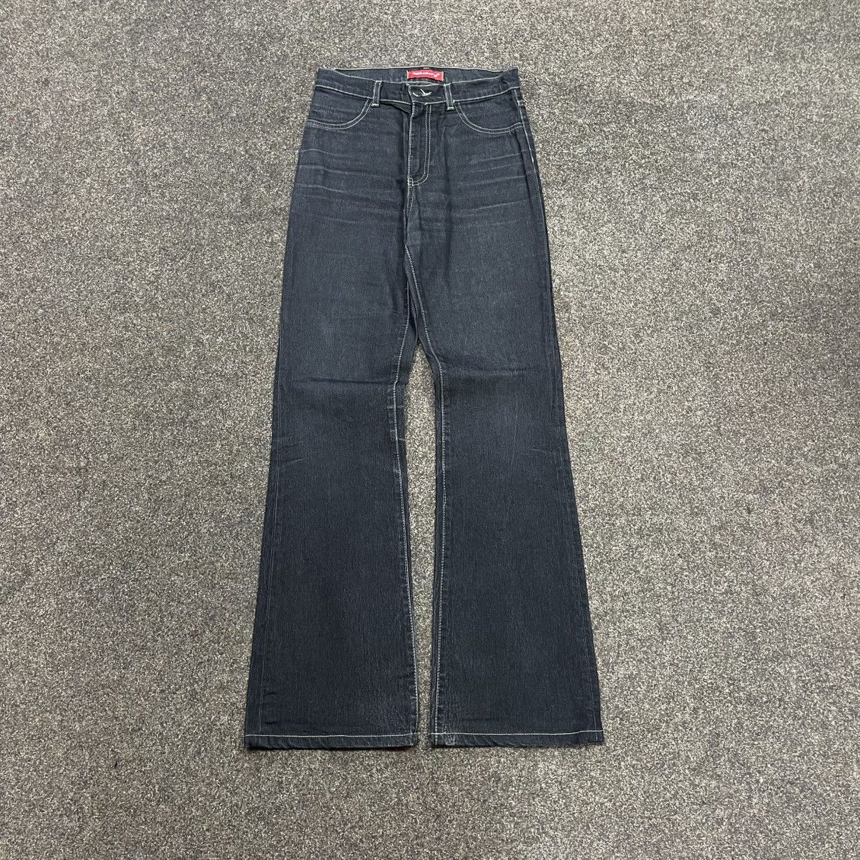 Vintage Vintage Y2K Baggy Wide Leg Flared Jeans Grunge Faded Logo 32 Size 32" / US 10 / IT 46 - 9 Thumbnail