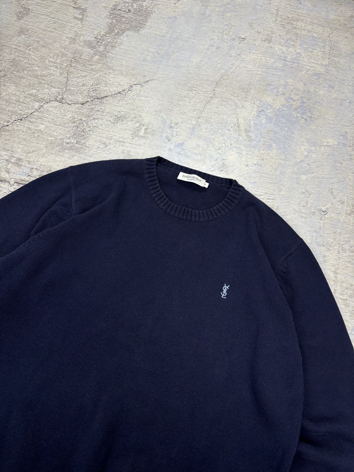 Yves Saint Laurent Yves Saint Laurent Knit sweater mens blue rare vintage Size US M / EU 48-50 / 2 - 3 Thumbnail