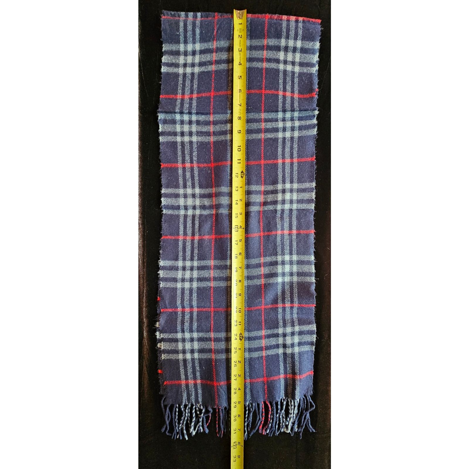 Burberry BURBERRYs of London 100% Lambswool Blue & Red Scarf Size ONE SIZE - 4 Thumbnail