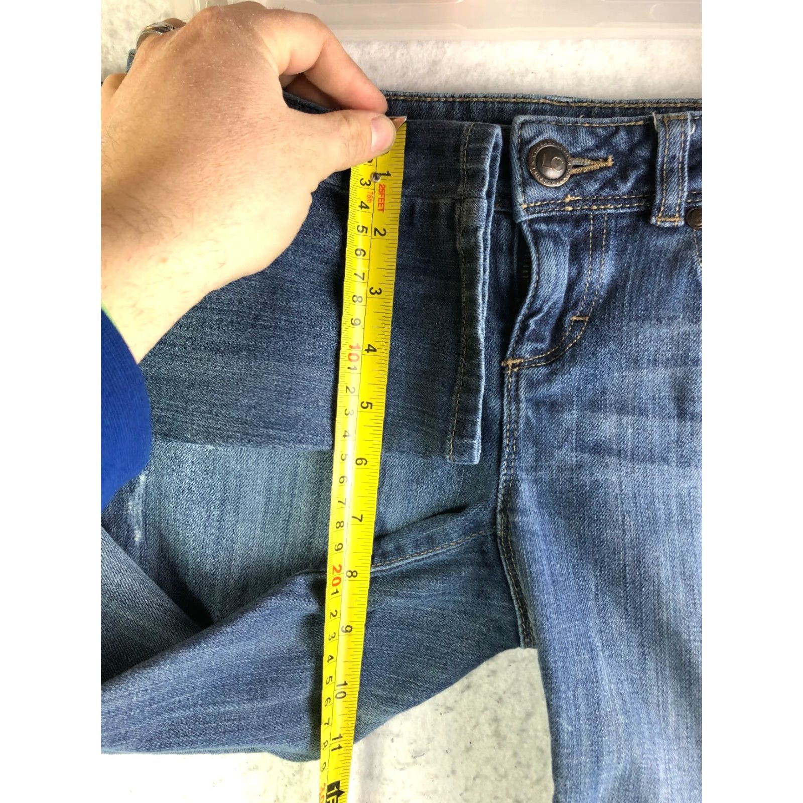 Vintage Lauren Conrad Juniors Size 0 Mid Rise Straight Leg Blue Denim Jeans Size 25" / US 0 / IT 36 - 4 Thumbnail