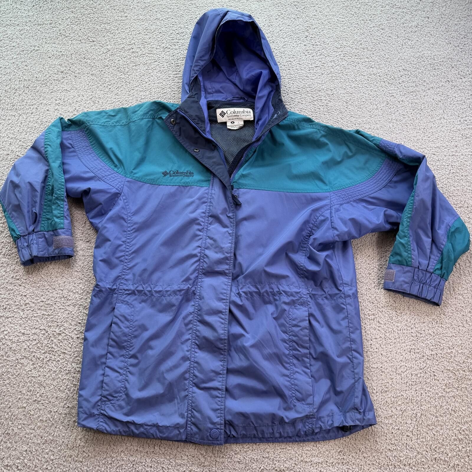Columbia Vintage 90s Columbia Windbreaker Jacket Womens M Teal Hooded Size M / US 6-8 / IT 42-44 - 1 Thumbnail