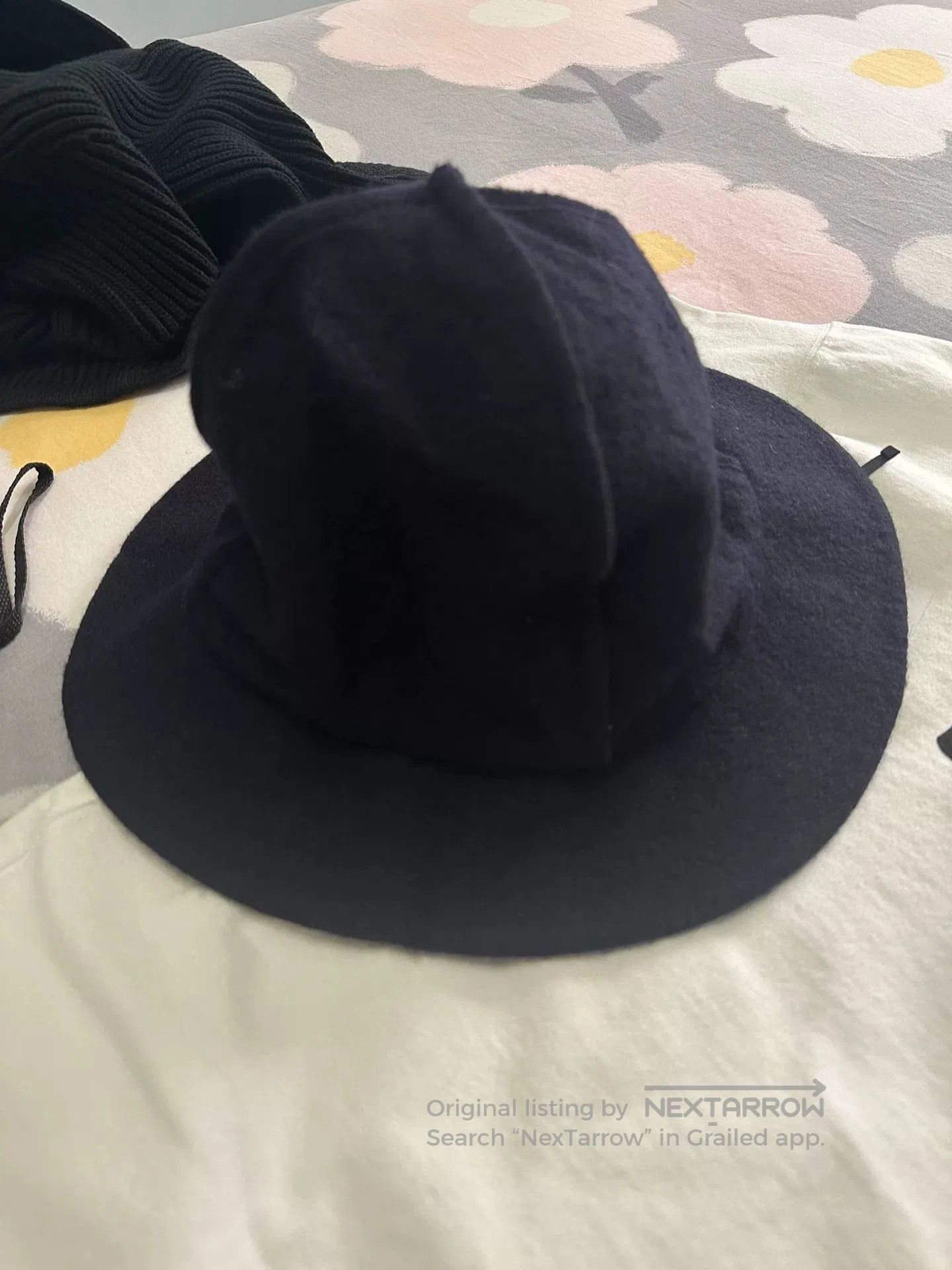 Y's Y's Yamamoto Wool Hat in Dark Blue. Size ONE SIZE - 4 Thumbnail