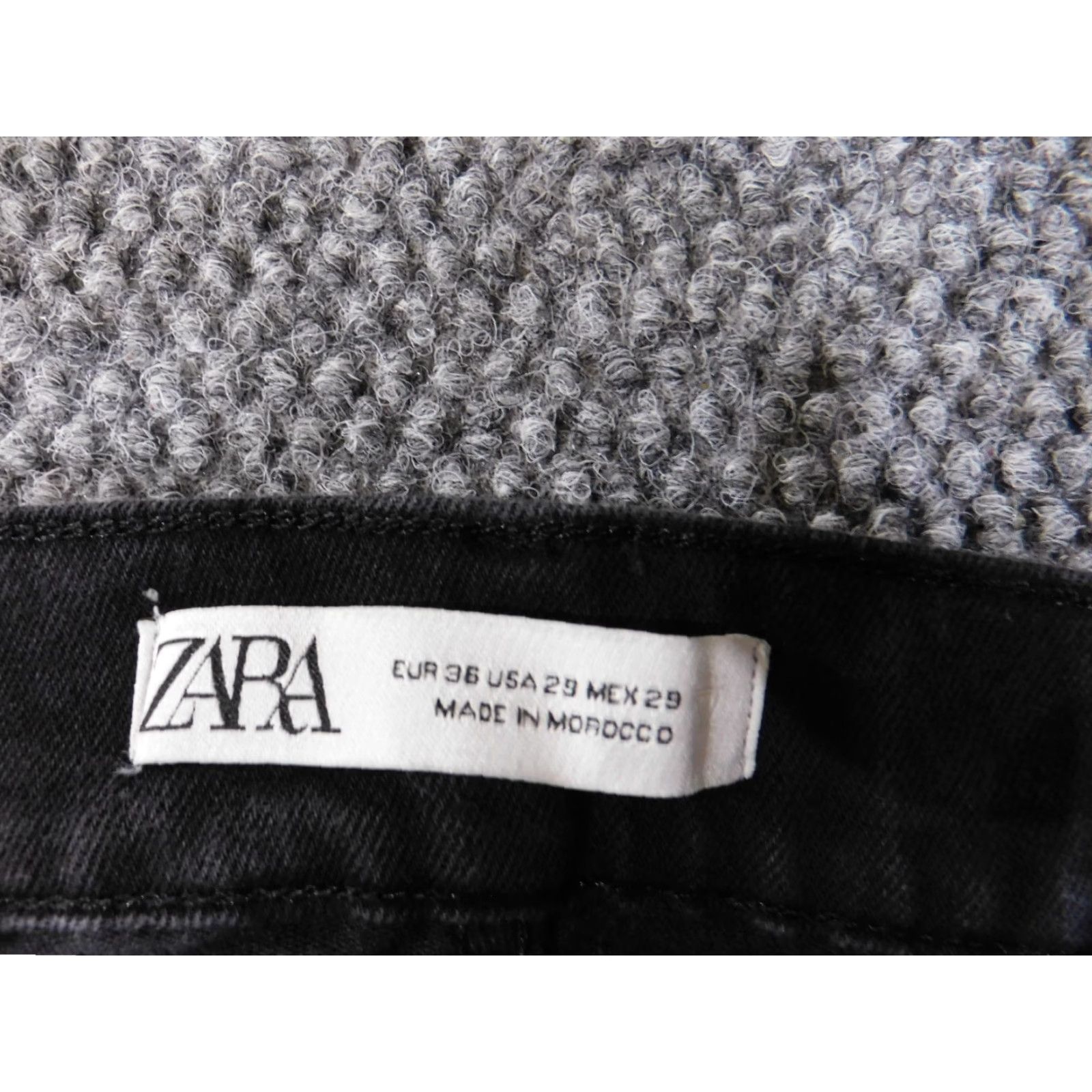 Zara Zara Jeans Mens 29x31 Black Slim Straight Retro Denim Stretch Zip Size US 29 - 3 Thumbnail