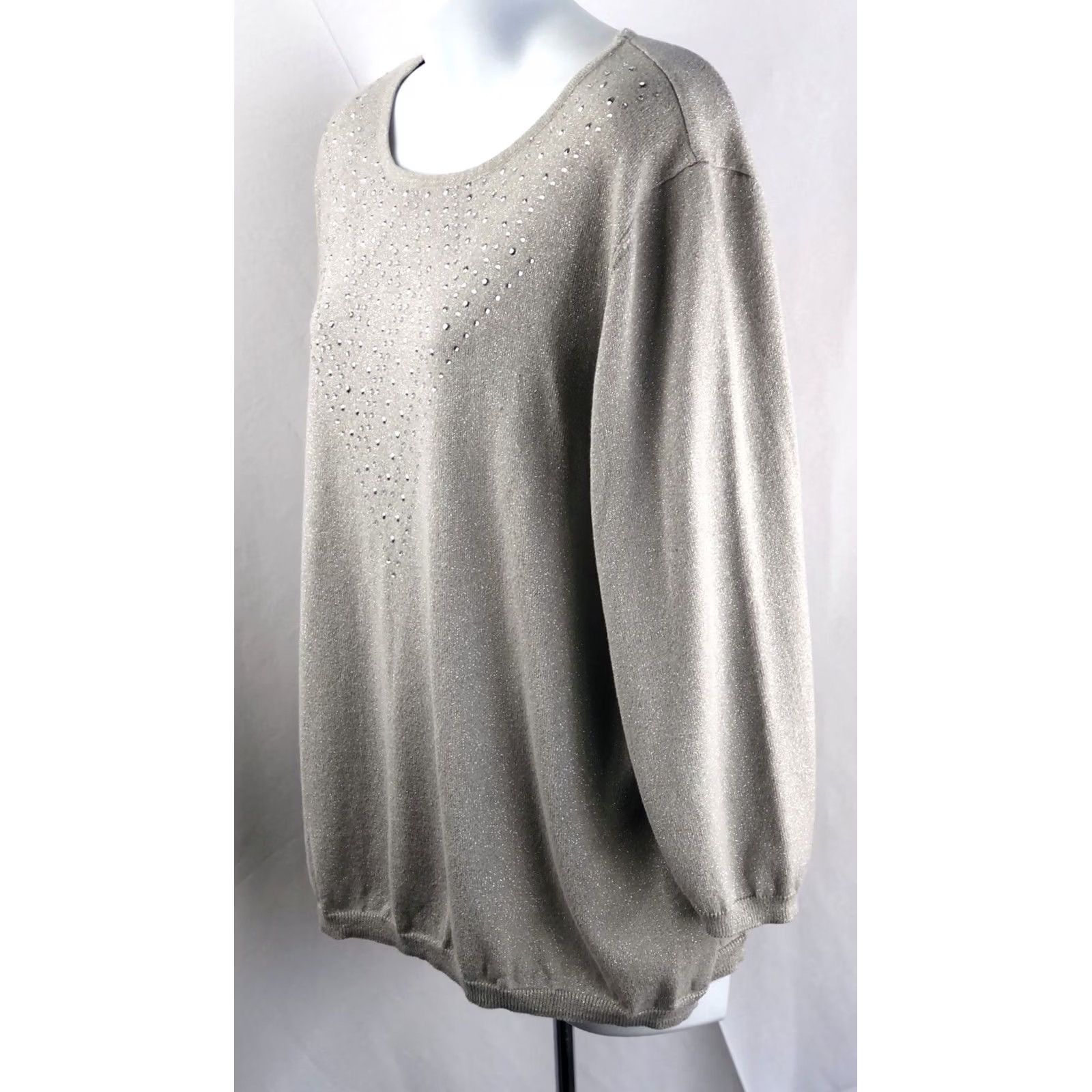 Vintage Alfred Dunner sweater XL gray glitter long sleeve Mens none Size XL / US 12-14 / IT 48-50 - 2 Thumbnail