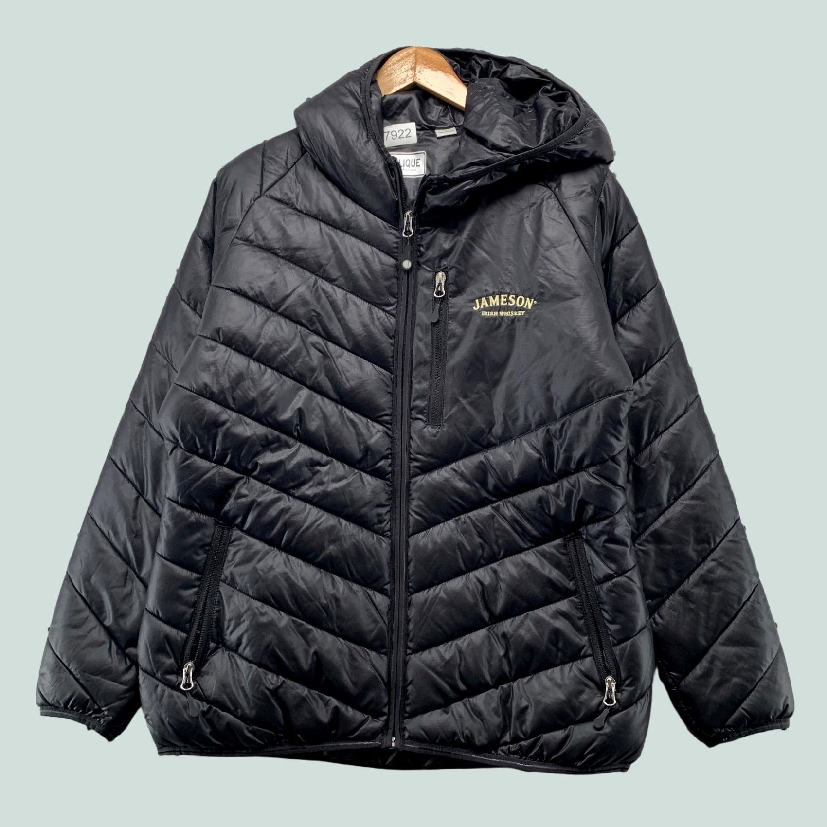 Vintage Clique Jameson Puffer Jacket Mens M Black Lightweight Size US M / EU 48-50 / 2 - 1 Thumbnail
