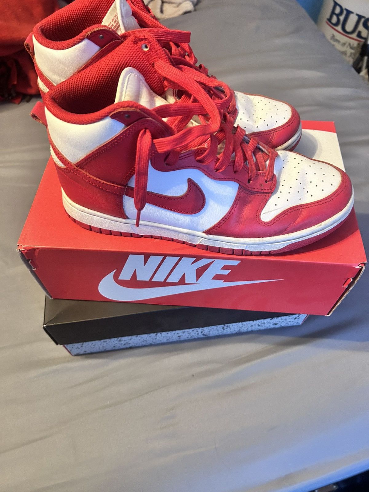 Nike × Vintage Nike Dunk Hi Championship Red Size US 8.5 / EU 41-42 - 2 Thumbnail