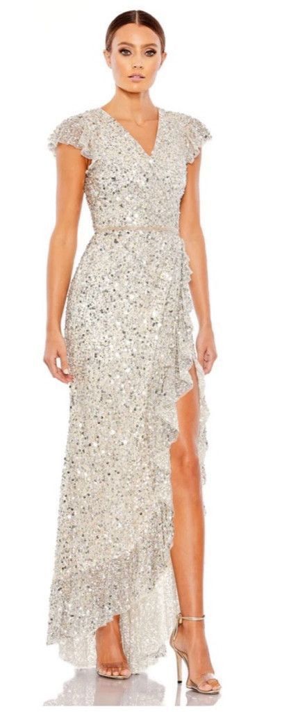 Mac Duggal Women's Mac Duggal Dress, Silver, Size 6 Size M / US 6-8 / IT 42-44 - 1 Thumbnail