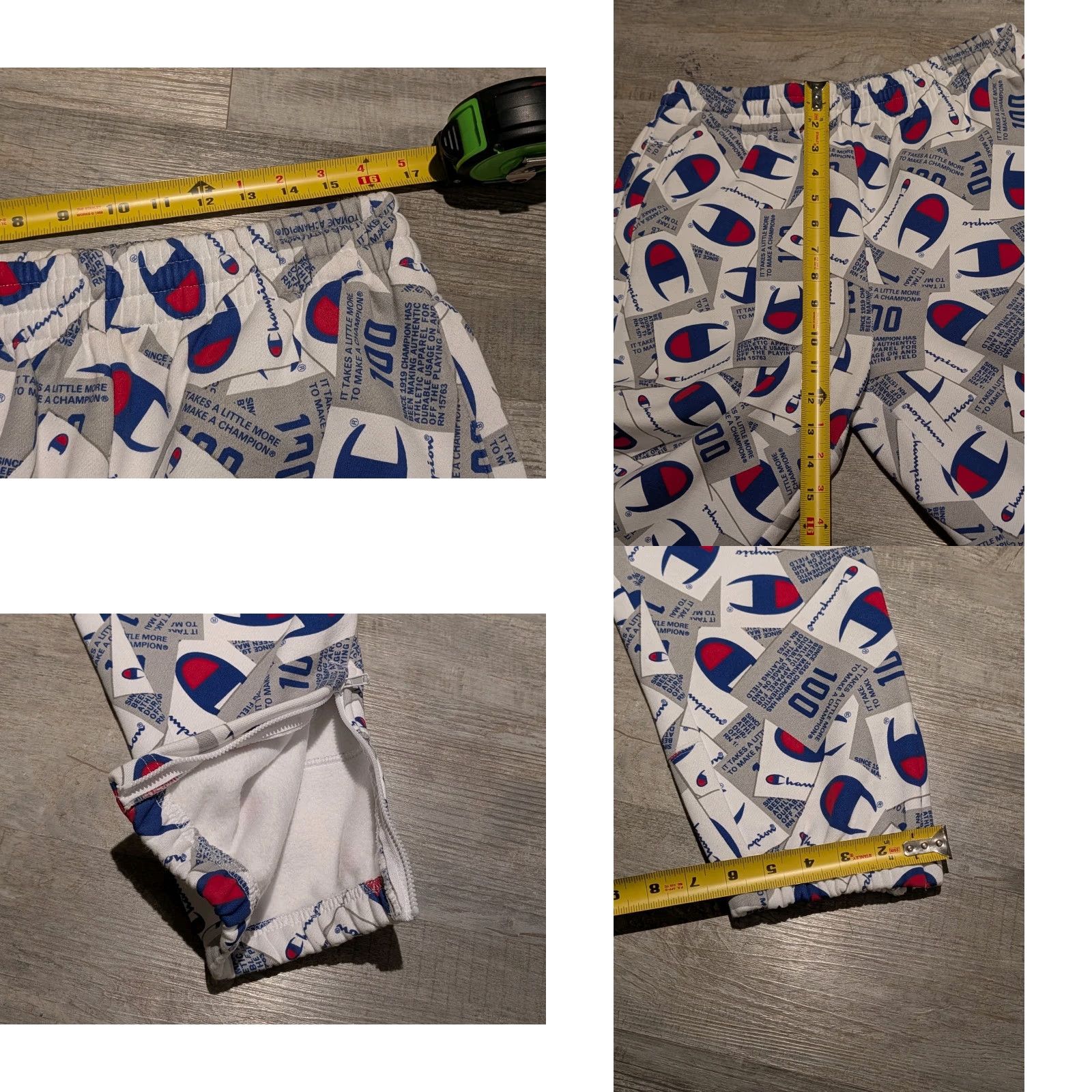 Champion Champion Sweatpants 3.0 Super Fleece Thick Sweat Pants Allover Tag Scatter Script Sz S White Unisex Adults Size US 29 - 8 Thumbnail