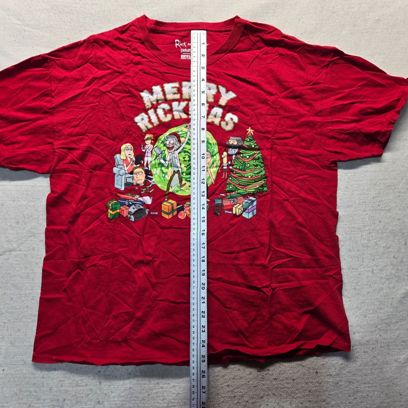 Swims Rick And Morty Shirt Adult XL Red Merry Rickmas Holiday Cartoon Mens Size US XL / EU 56 / 4 - 6 Thumbnail