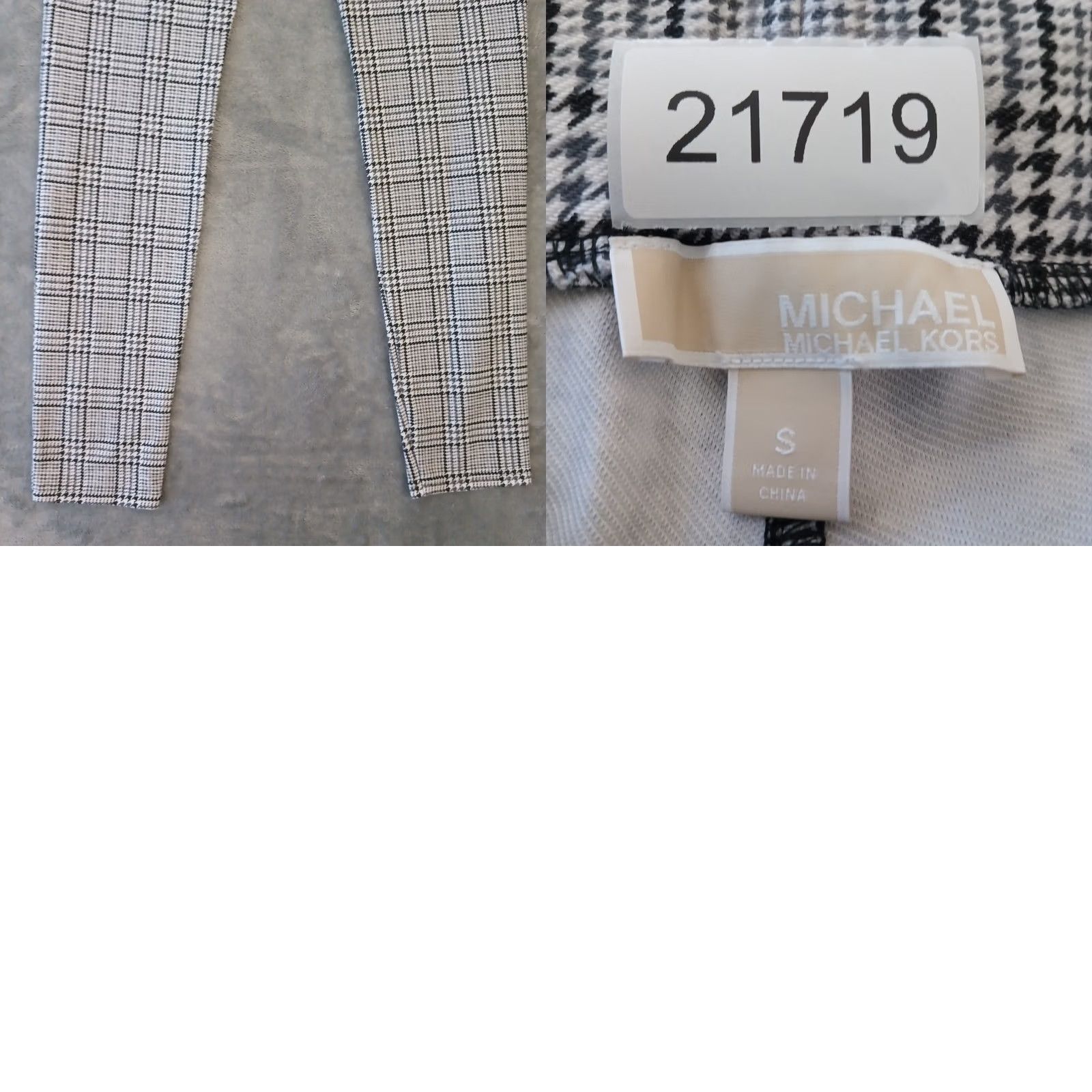 Michael Kors Michael Kors Ankle Pants Womens Small Gray Plaid Skinny Pull On Stretch Size 28" / US 6 / IT 42 - 8 Thumbnail