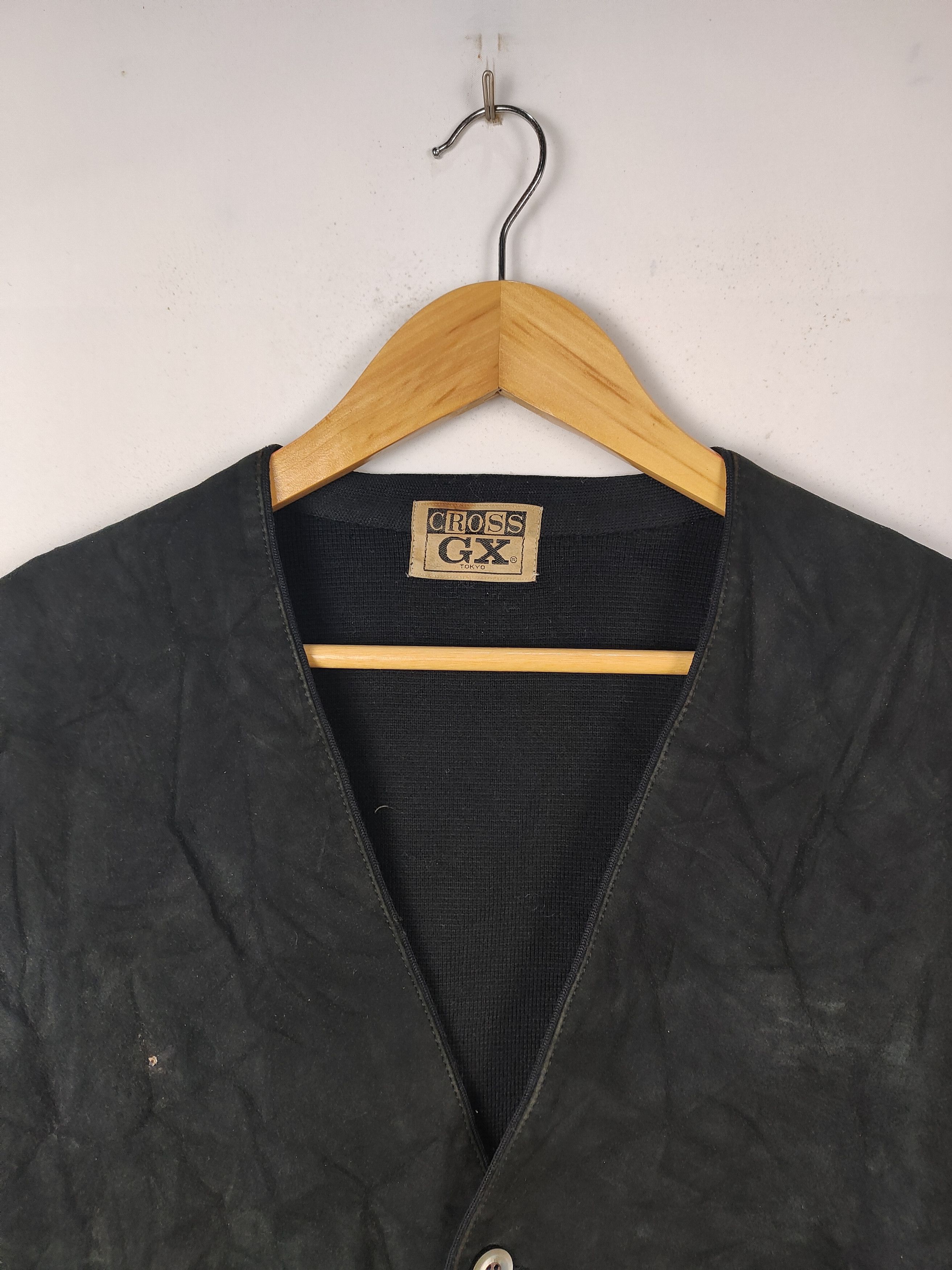 Japanese Brand Cross GX Tokyo Leather Cardigan Jacket Size US M / EU 48-50 / 2 - 2 Thumbnail