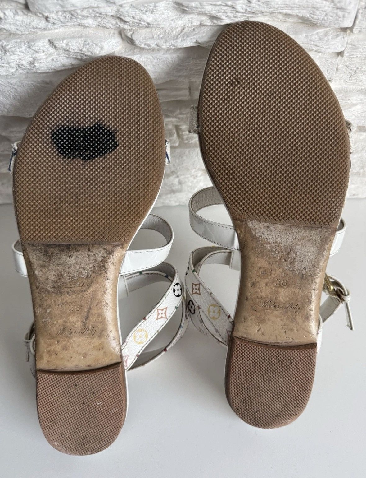 Louis Vuitton Louis Vuitton multicolor leather sandals white monogram Y2K Size US 8 / IT 38 - 15 Thumbnail