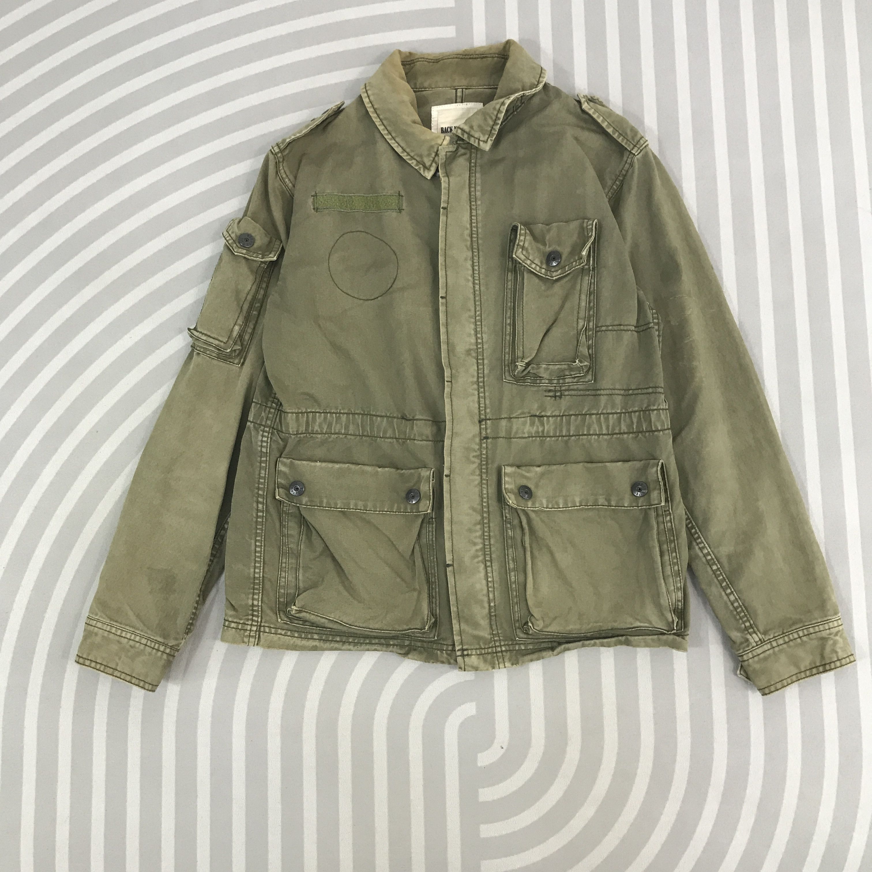 Japanese Brand × Vintage Vintage Back Number Military style Faded Jacket Size US S / EU 44-46 / 1 - 1 Thumbnail