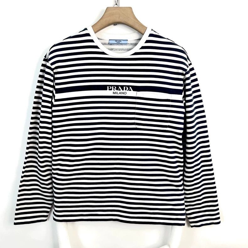 Prada Prada 24 new black and white striped long sleeves pocket p Size US XS / EU 42 / 0 - 1 Thumbnail