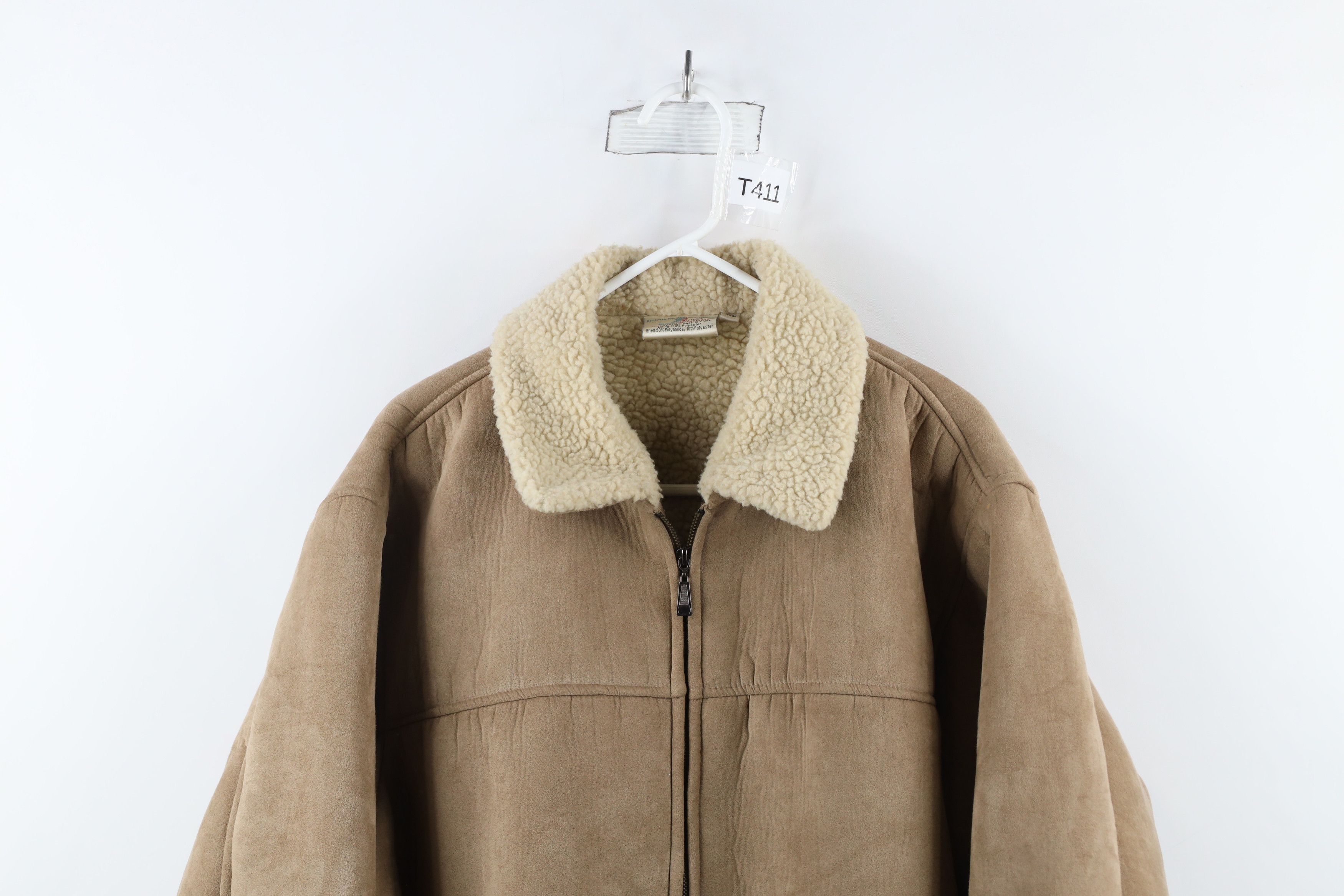 Vintage Vintage 90s Streetwear Pile Fleece B3 Bomber Jacket Beige Size US XL / EU 56 / 4 - 2 Thumbnail