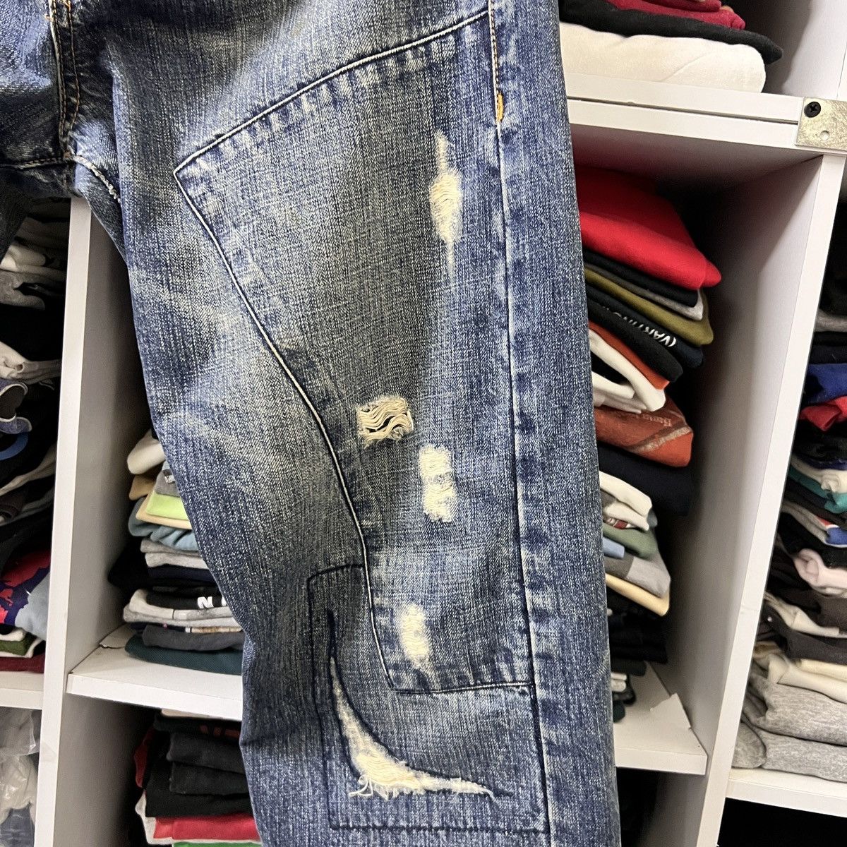 Japanese Brand VTG TAKEO KIKUCHI PATCHWORK JEAN Size US 36 / EU 52 - 3 Thumbnail