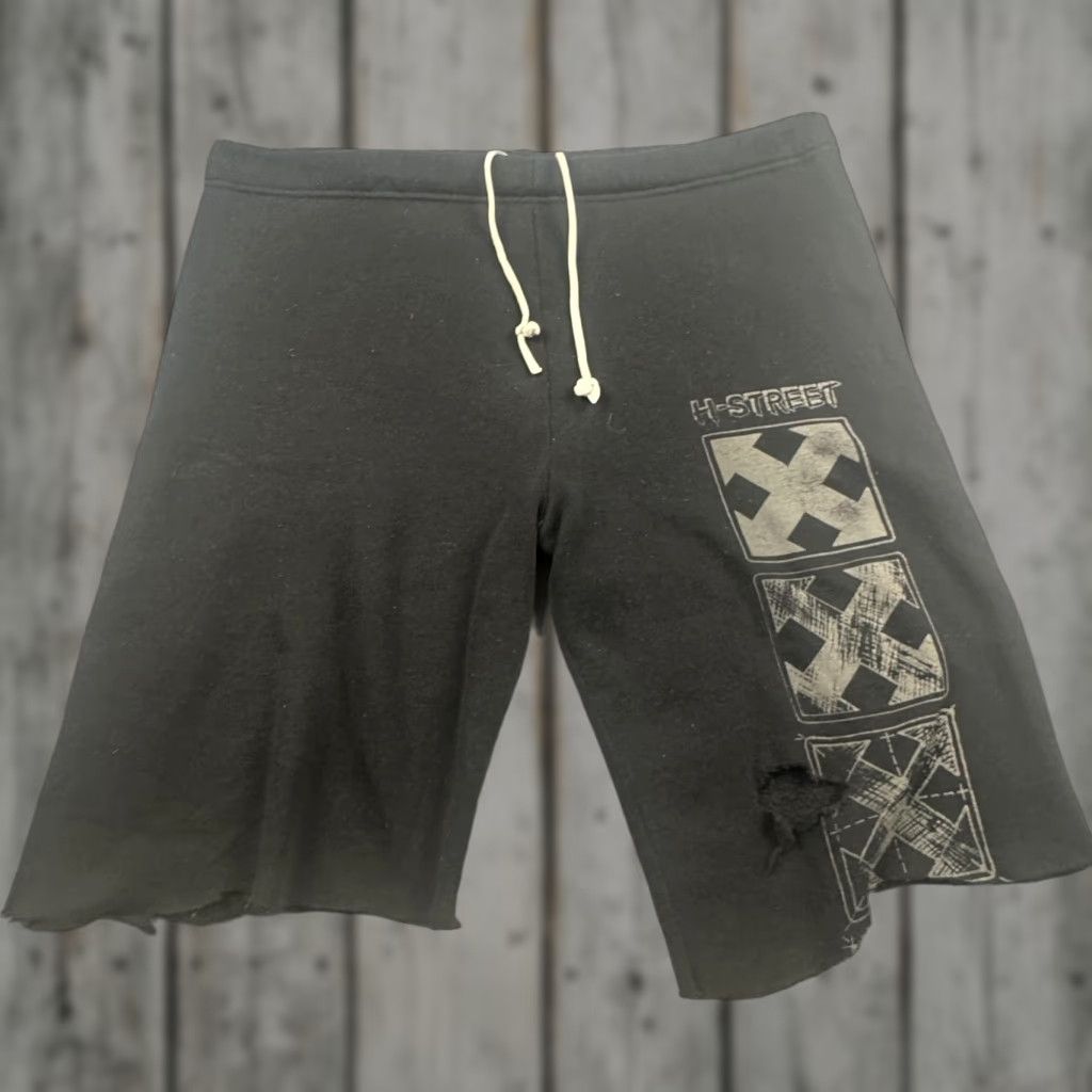 Toffs VINTAGE H-Street Sweat Shorts Mens Skate Graphic Cut Offs Distressed 80s Vision Size US 37 - 1 Thumbnail