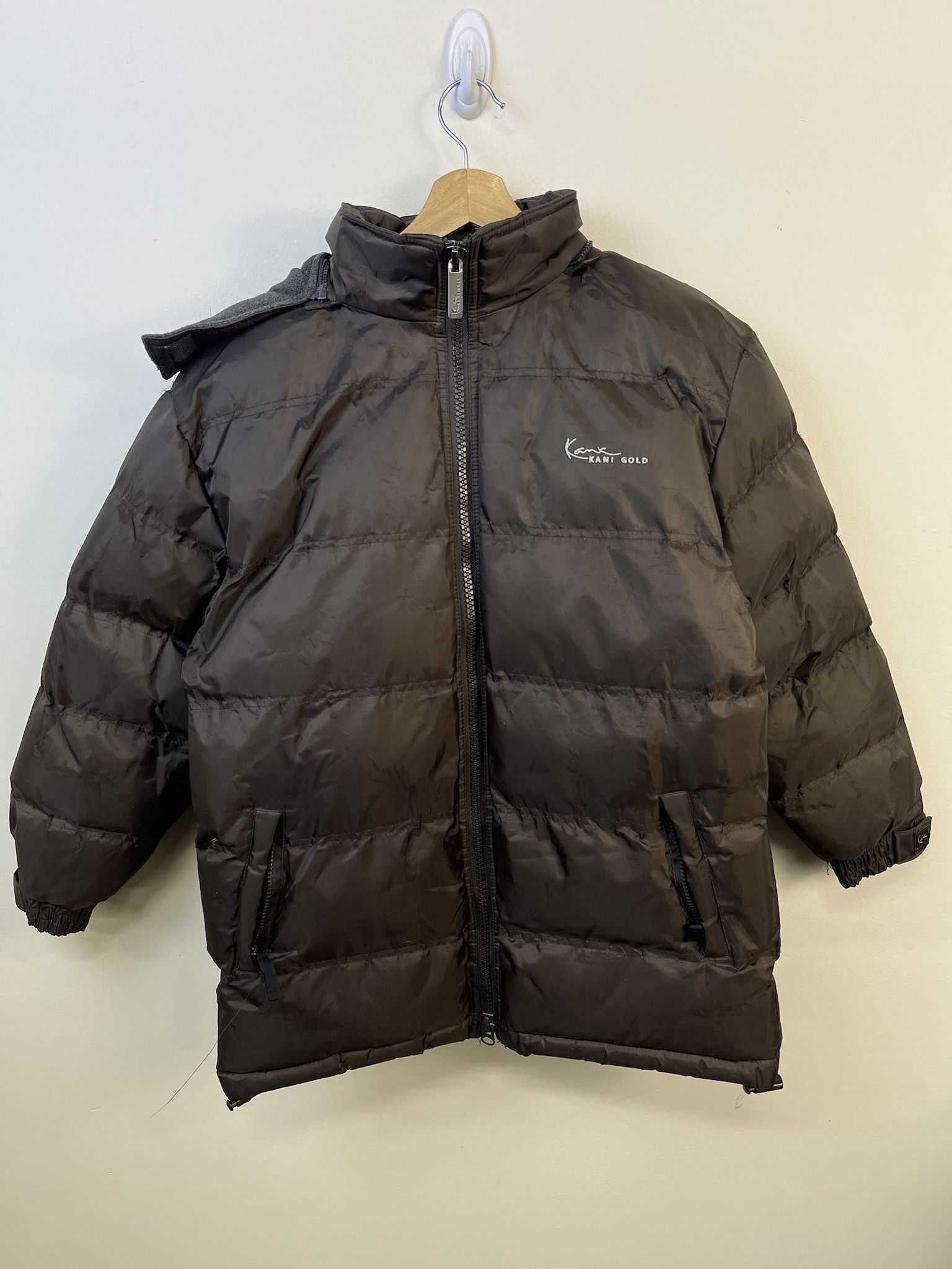 Ed Hardy × Karl Kani Vintage Y2K Karl Kani Gold Fur Hood Puffer Jacket Y2K Style Size XS (M) Size US XS / EU 42 / 0 - 1 Thumbnail
