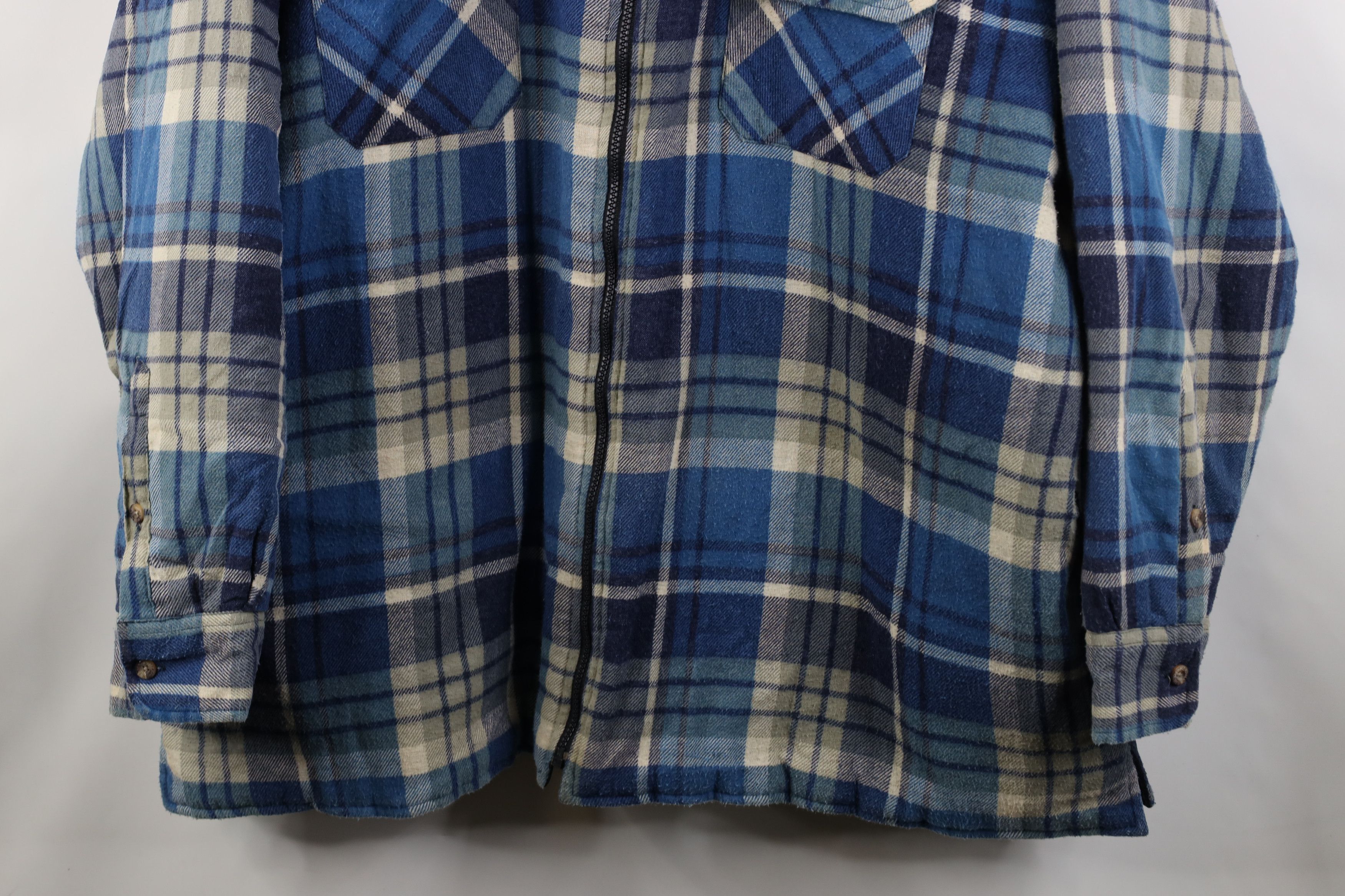Vintage Vintage 90s Streetwear Flannel Full Zip Shirt Jacket Plaid Size US XXL / EU 58 / 5 - 3 Thumbnail