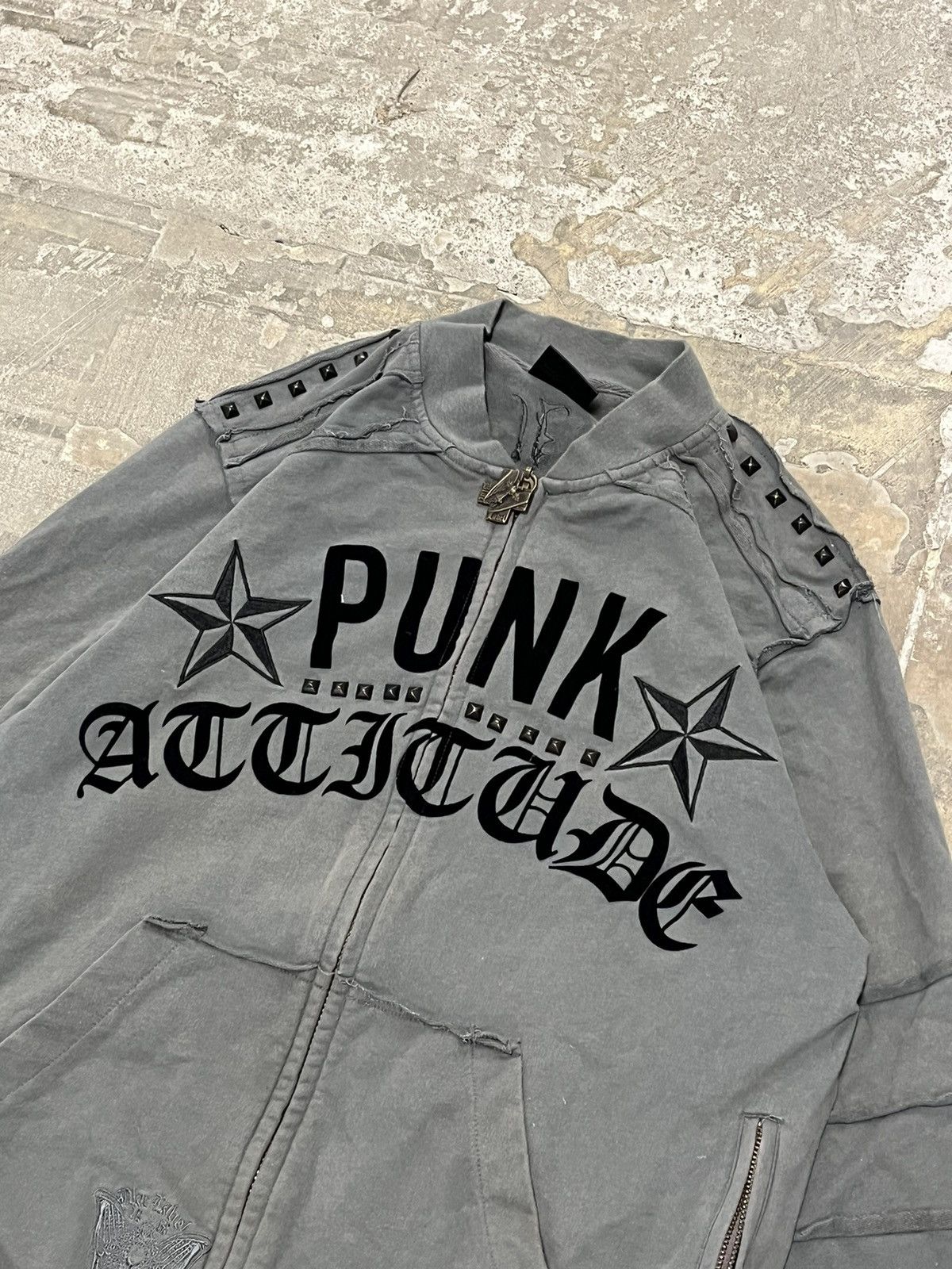 Black Label × Vintage Crazy rare y2k affliction style black label grunge zip up Size US L / EU 52-54 / 3 - 5 Thumbnail