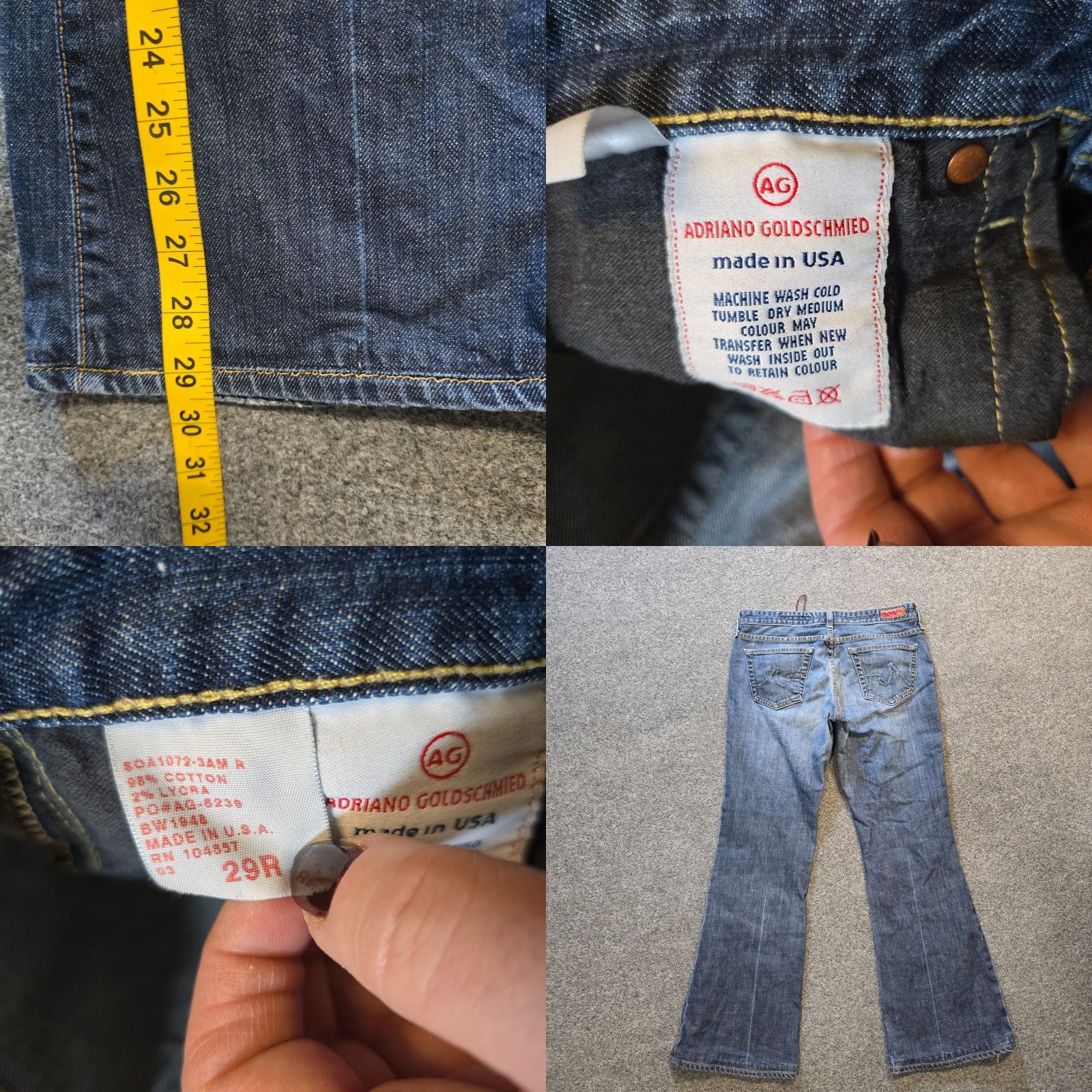 Vintage AG Adriano Goldschmied Jeans Womens 29 Blue High Rise Slim Flare Denim 5-Pocket Casual Womens Size 29" - 8 Thumbnail