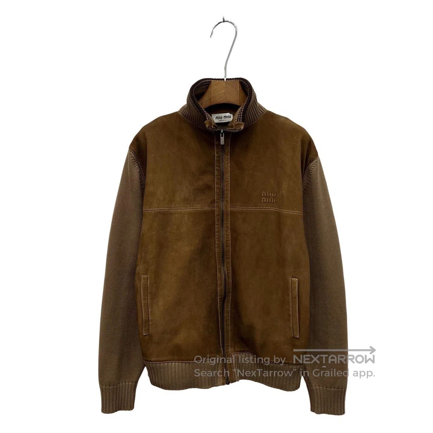 Miu Miu Miu Miu Wool Leather Zip Cardigan. Size S / US 4 / IT 40 - 1 Thumbnail