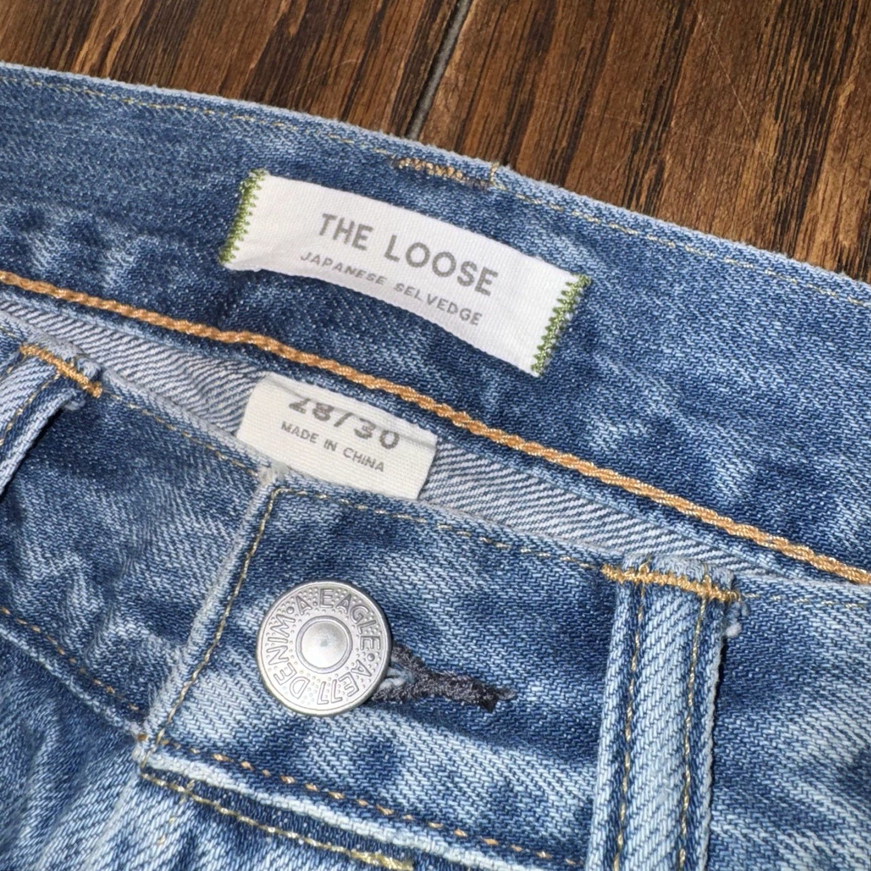 American Eagle Outfitters VINTAGE American Eagle AE77 Jeans Male 28x30 Blue Japanese Selvedge Denim Slim Fit 5-Pocket Mens Jeans Size US 28 / EU 44 - 4 Thumbnail