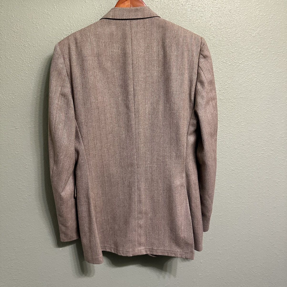 Other Vintage Johnny Carson Tan Herringbone Blazer Size 38R - 2 Thumbnail
