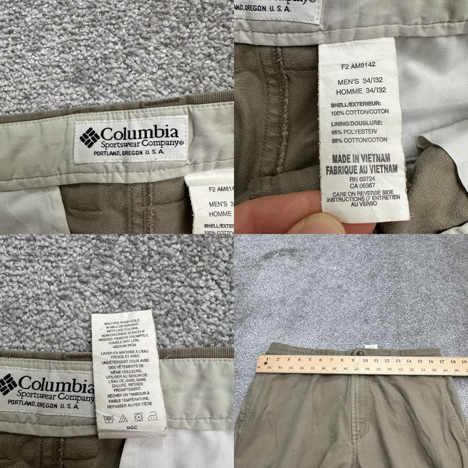 Vintage Columbia Mens Pants Carpenter 34x32 Brown Cotton Canvas Workwear Straight Leg Size US 32 / EU 48 - 8 Thumbnail