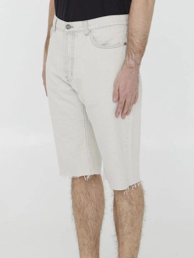 o1s1wg110724 Relaxed Fit Denim Shorts in White