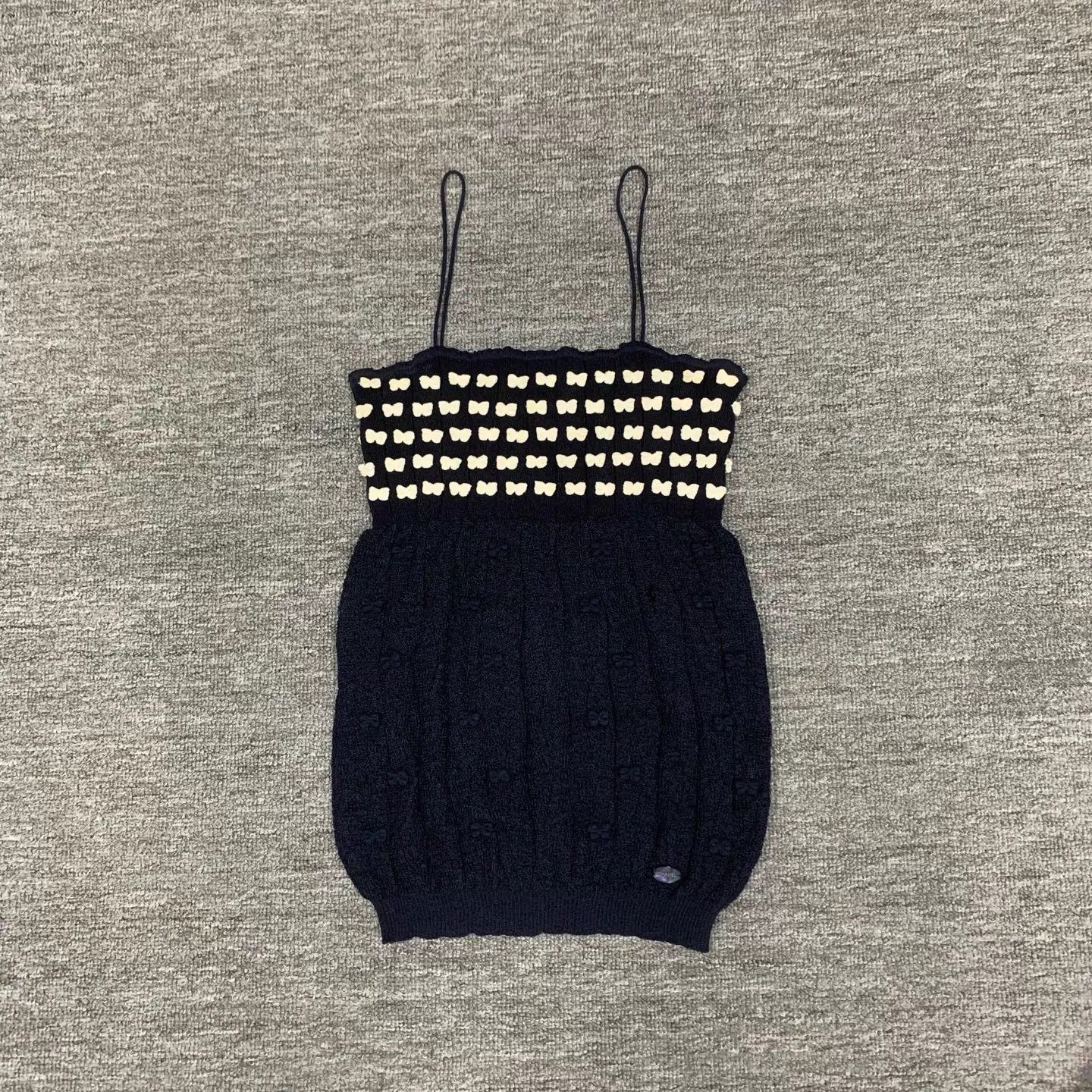 Chanel Chanel Deep Blue Bow Knit Cami Maxi Dress 38 95New Size S / US 4 / IT 40 - 1 Thumbnail