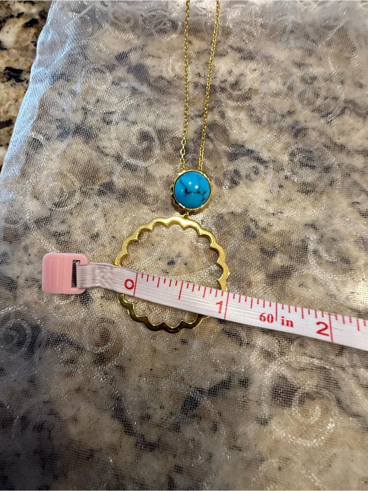 Other Turquoise & gold toned pendant chain line necklace Size ONE SIZE - 5 Thumbnail